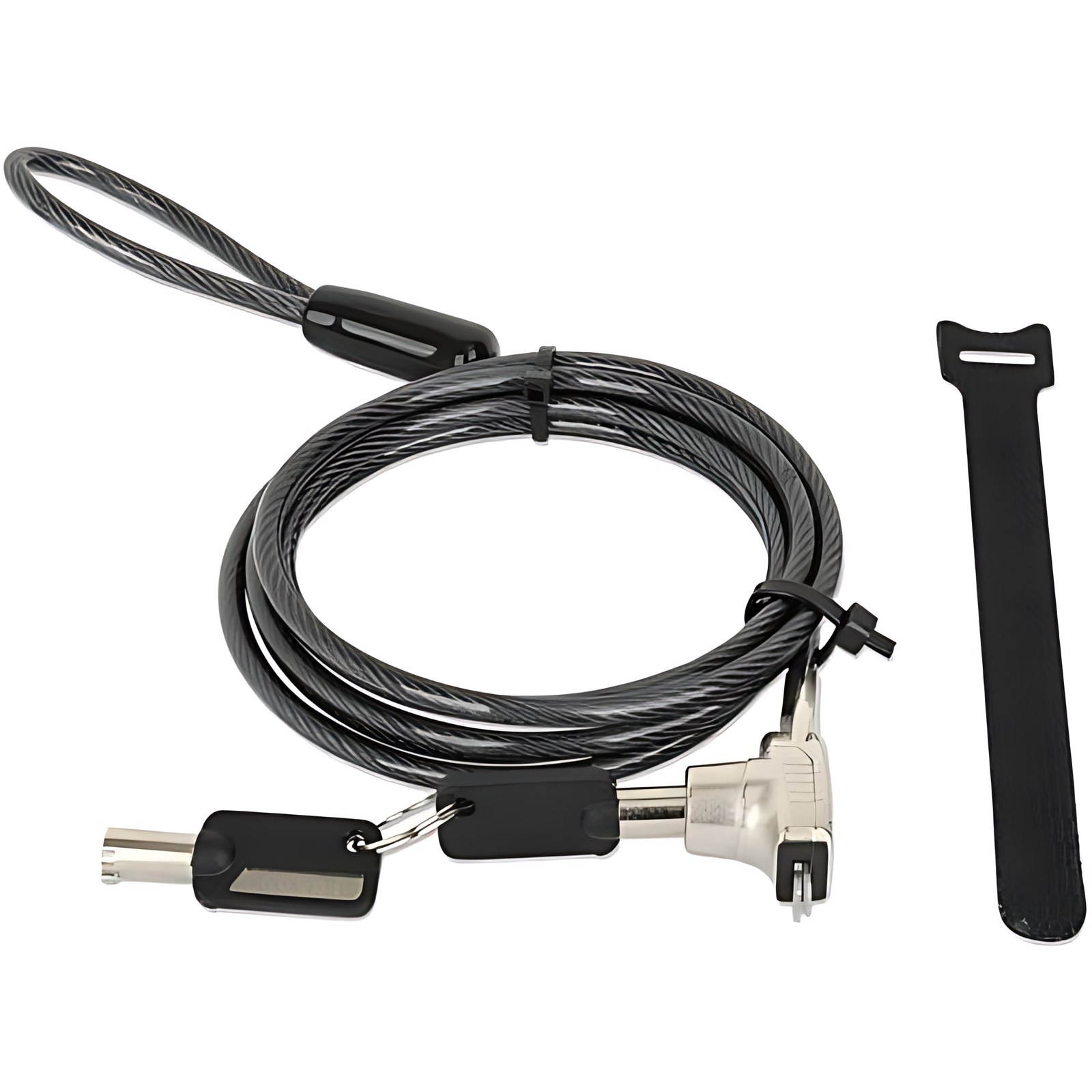 Manhattan Nano 440509 Cable de Bloqueo Para Portátil, Tableta - 1.50m Cable - Cierre con llave - Plata, Negro traslúcido - Metal Galvanizado, Cloruro de Polivinilo (PVC), Aleación de zinc fundido, Ace