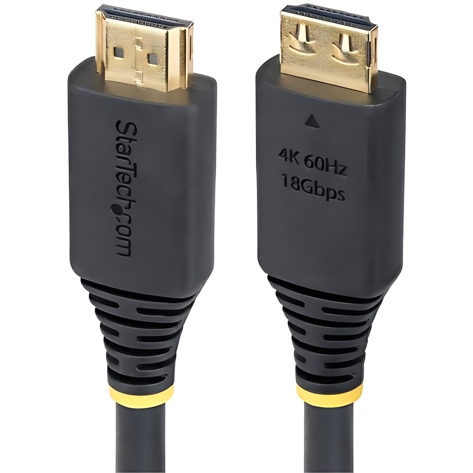 Startech.com Cable Hdmi De Alta Velocidad De 1m – Conectores De Agarre – 4k60hz – Uhd – 18gbps – Cable Hdmi – Recubrimiento Tpe – Cable For Dispositivo De Audio/Vídeo, Pantalla, Workstation, Mosaico, Tv, Monitor, Sistema De Seguridad, Macbook – 18gbit/S – Admite Hasta3840 X 2160 – Apantallado – Oro Conector Chapado – Vw-1, Sin Halógeno – 30 Awg – Negro