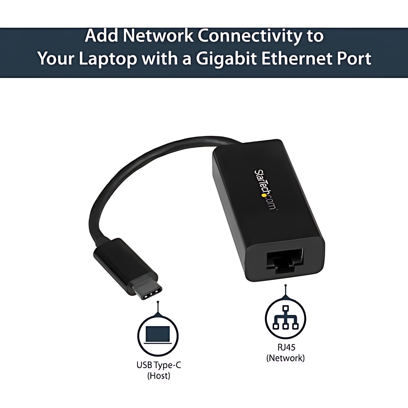 StarTech.com Adaptador de Red Ethernet Gigabit USB-C - Negro - Compatible con Thunderbolt 3 - Adaptador USB Tipo C a LAN RJ45 - Win y Mac - USB 3.1 - Realtek RTL8153 - 1 Puerto(s) - 1 - Par trenzado