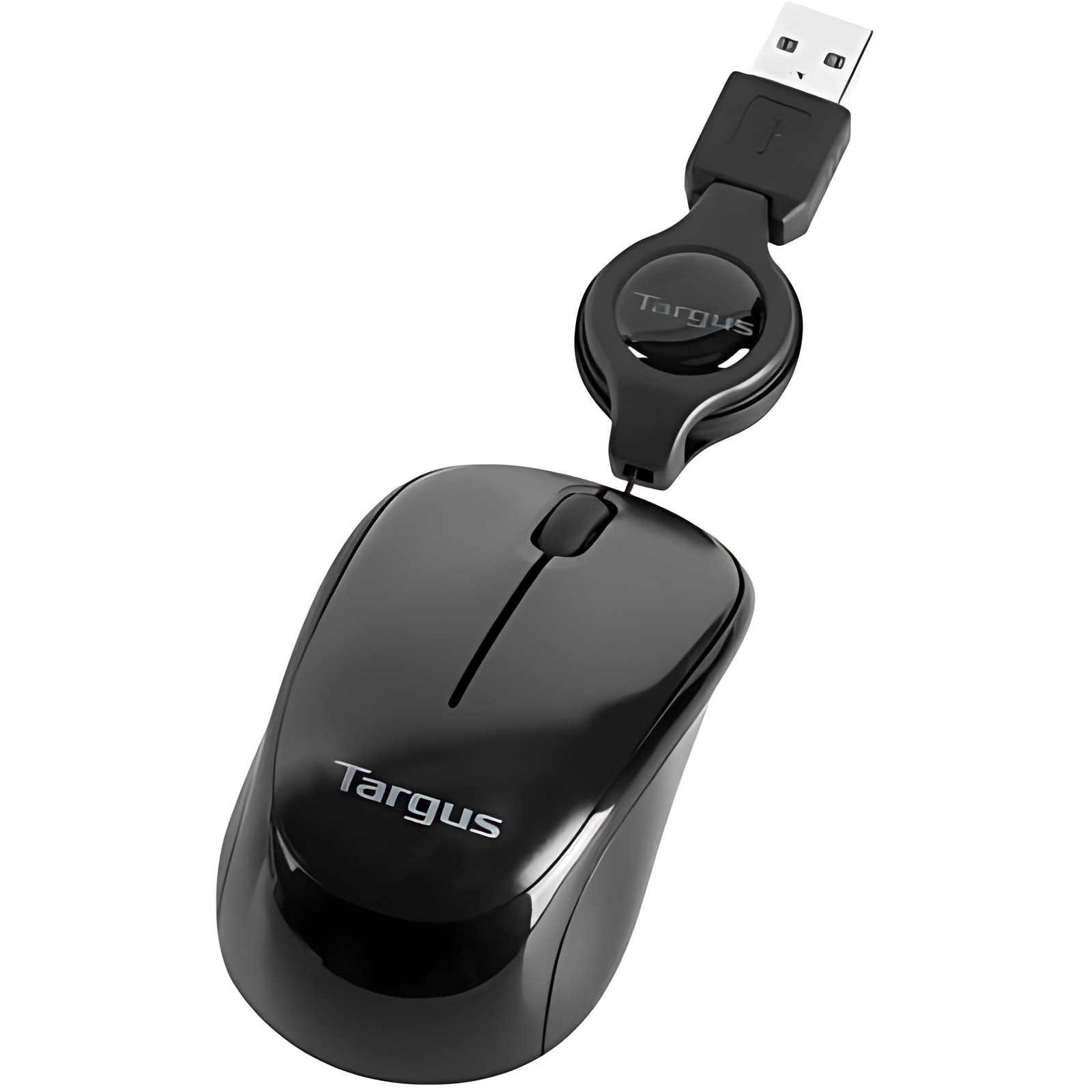 MOUSE MINI USB RETRACTIL 2.5FT PLUG AND PLAY.WINDOWS Y MAC NEGRO