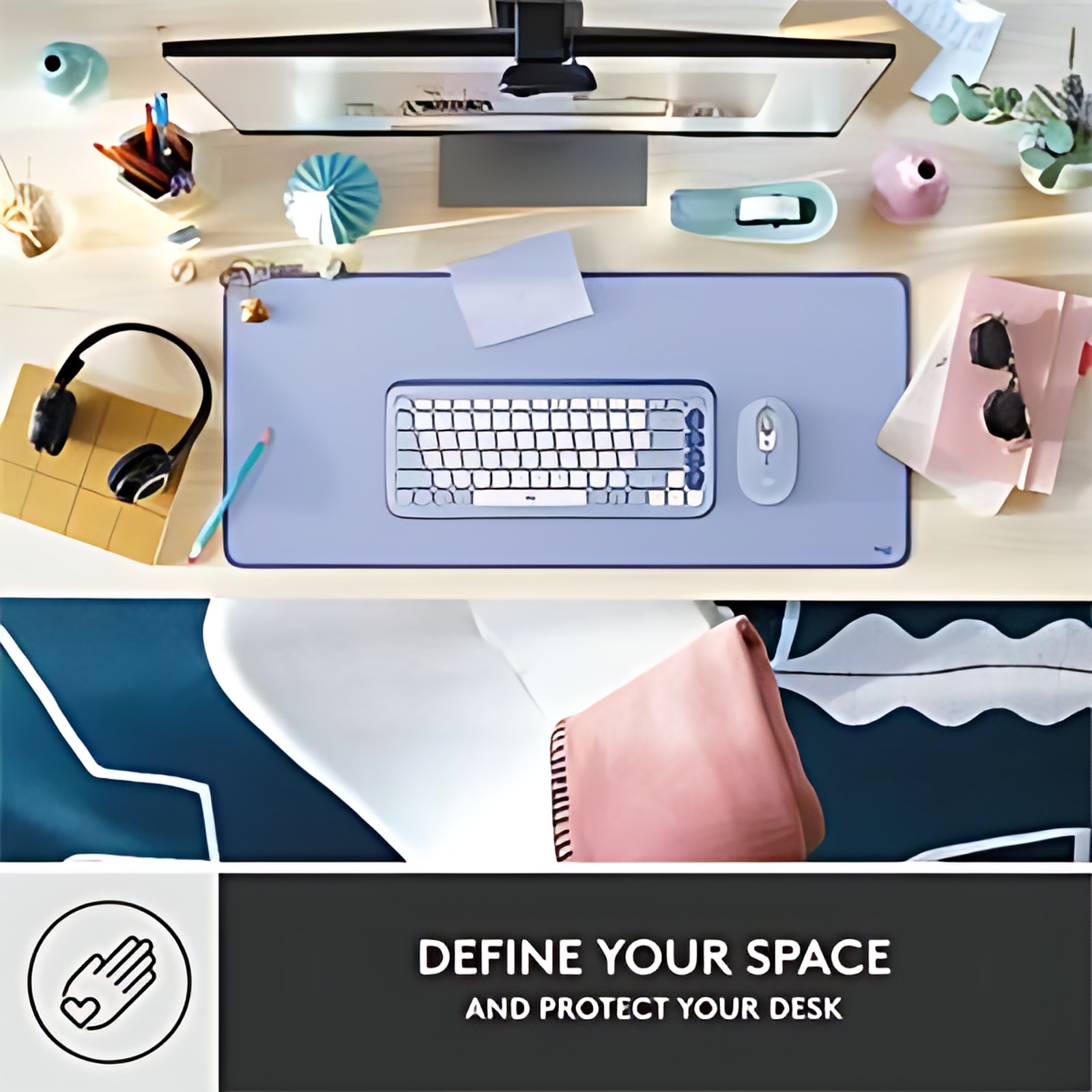 Logitech Studio Alfombra De Escritorio Para Oficina, Home, Teclado, De Escritorio – 299.97mm Longitud X 699.77mm Ancho X 2.03mm Grosor – Poliéster, Goma, Nilón – Lila
