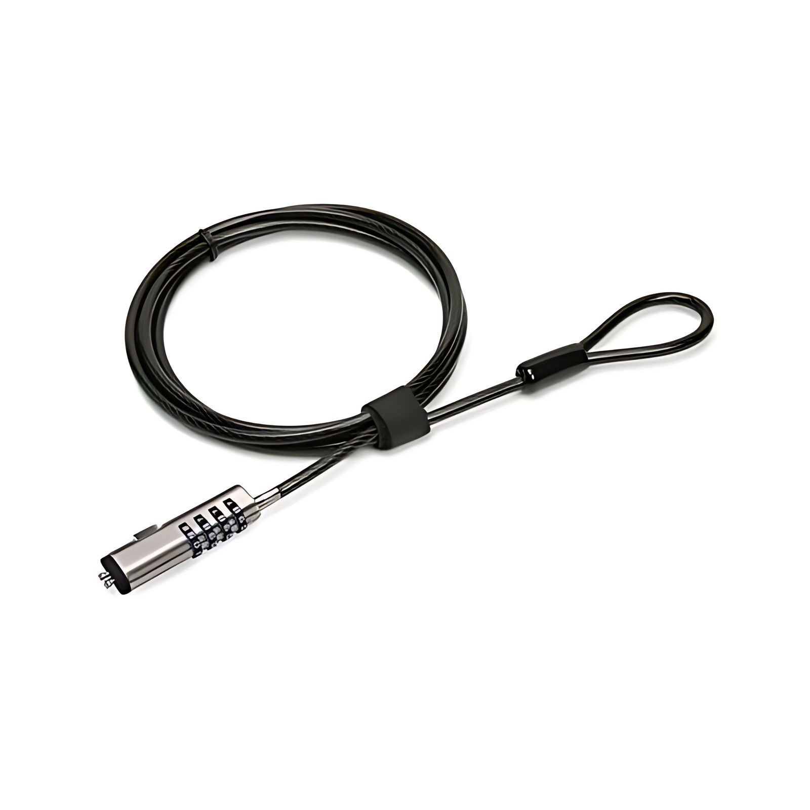Brobotix Candado De Seguridad Para Laptop, Portatil Tipo Nano De Combinacion, De 1.8 Metros, Color Humo, Cable De Acero De 4mm De Diámetro, Recubrimiento De Pvc, Resistente, Unión De Candado Y Cable Con Giro De 360 Grados, Compatible Con El Sistema De Seguridad Nano 2.5 X 6 Mm