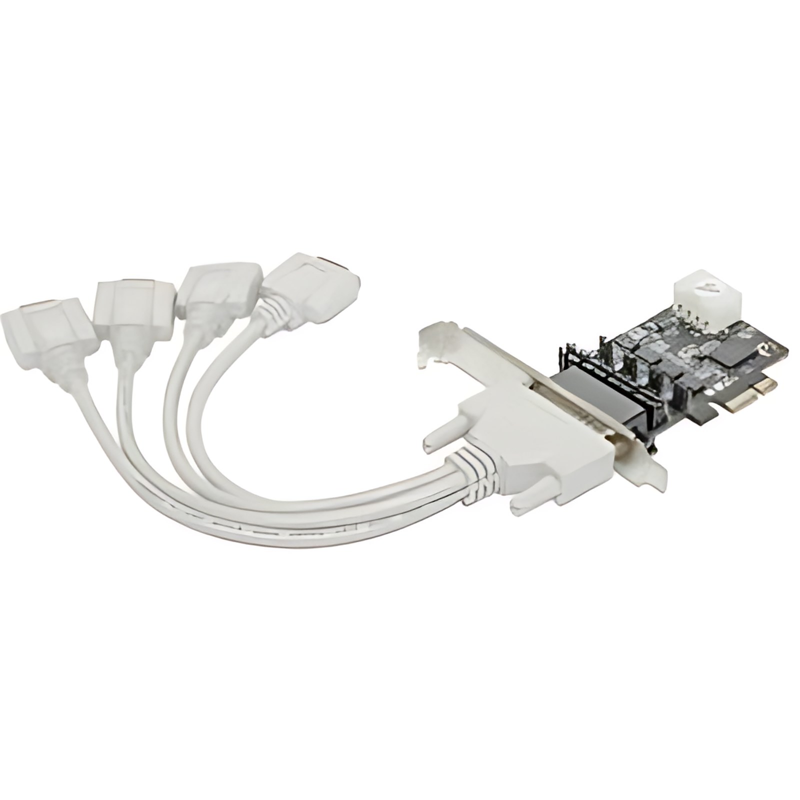 TARJETA SERIAL PCI EXPRESS CUATRO PUERTOS DB9 SALIDA DE ENERGIA DE 5V - PCI Express 1.1 x1 - PC, Linux - 1 x Número de puertos serie externos
