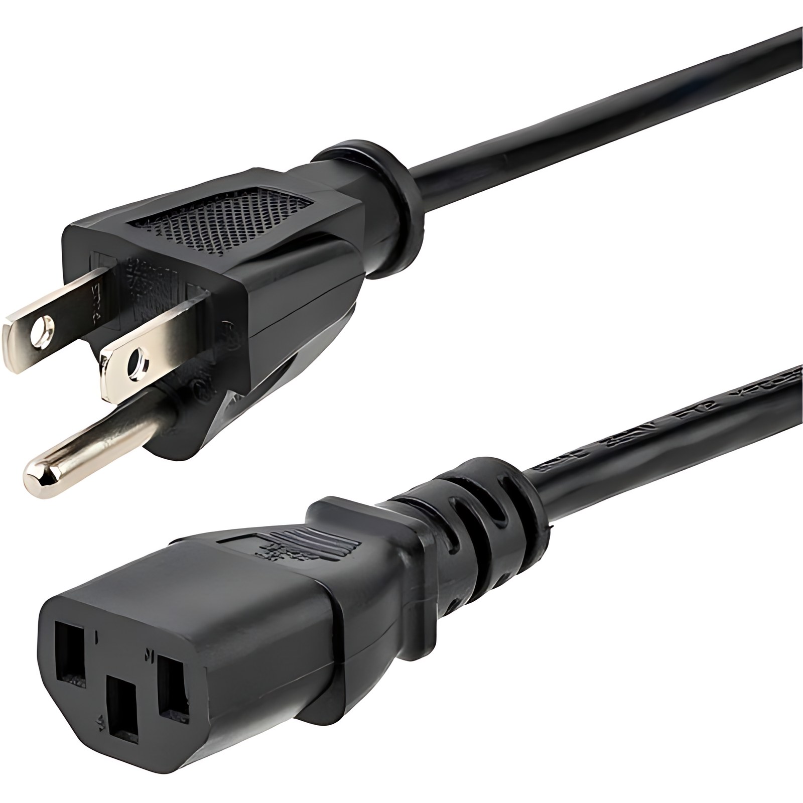 Startech.com Cable De 1m (3 Pies) De Alimentación De Servicio Pesado, Cable De Corriente Nema 5-15p A C13, 15a 125v, 14awg, Ul – Para Unidad De Distribución Eléctrica, Computadora De Escritorio, Servidor, Monitor, Impresora – Nema 5-15p / Iec 60320 C13 – 125 V Ac / 15a – Negro – 1 Solamente