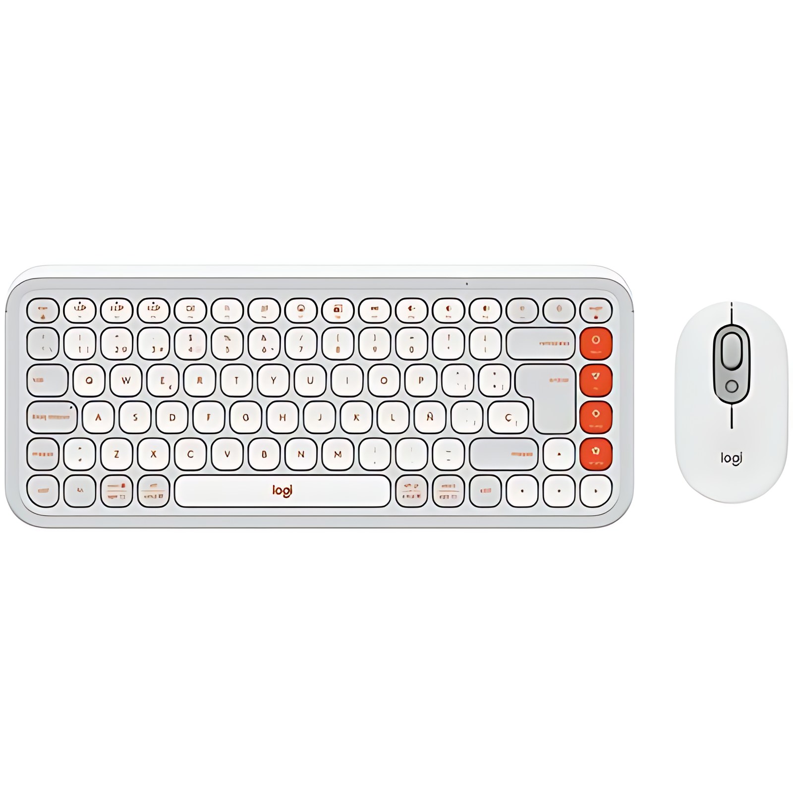 Teclado Y Ratón Logitech Pop Icon Combo – Qwerty – Español – Usb Inalámbrico Bluetooth Teclado – Keyboard/Keypad Color: Blanco, Naranja – Usb Inalámbrico Bluetooth Mouse – óptico – 4000 Dpi – 2 Botón – Rueda De Desplazamiento – Pointing Device Color: Blanco, Naranja – Easy Switch, Interuptor Encendido/Apagado Tecla(s) De Acceso Rápido – Aa, Aaa – Compatible Con Portátil, Tableta Para Pc, Mac