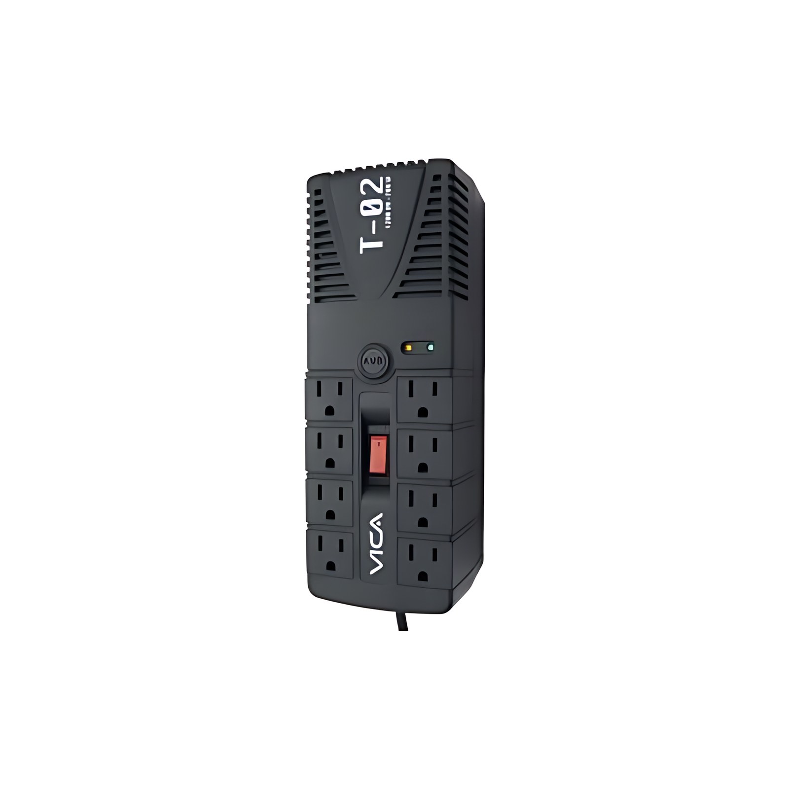 Vica T-02 Regulador Electrónico De Voltaje, 1200va / 700w, 8 Tomas, Rj45, Rj11, Empotrable