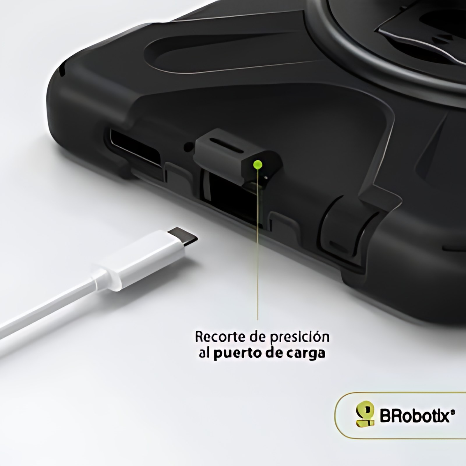 BRobotix FUNDA DE USO RUDO PARA TABLETA SAMSUNG® GALAXY TAB A9 DE 8.7" (SM-X110/X115/X117). INCLUYE: CORREA DE HOMBRO DESMONTABLE, CORREA DE MANO AJUSTABLE Y GIRATORIA, MICA PROTECTORA PARA PANTALLA,
