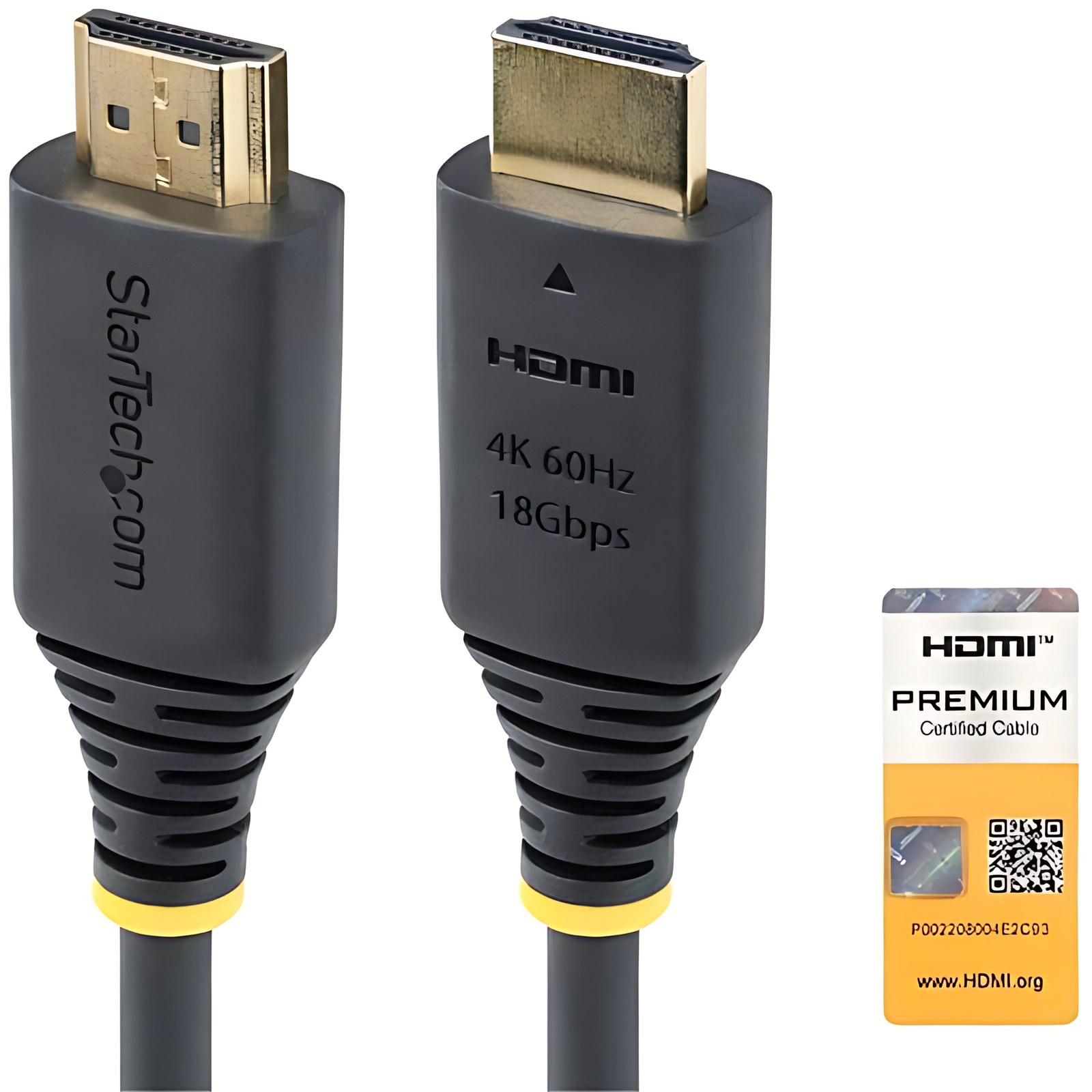 Startech.com 60.96cm Hdmi Cable A/V – 1 – Cable For Dispositivo De Audio/Vídeo, Tv, Monitor, Pantalla, Receptor A/V, Barra De Sonido, Gpu Externa, Workstation, Base De Conexión – 18gbit/S – Admite Hasta3840 X 2160 – Apantallado – Oro Conector Chapado – 30 Awg – Negro