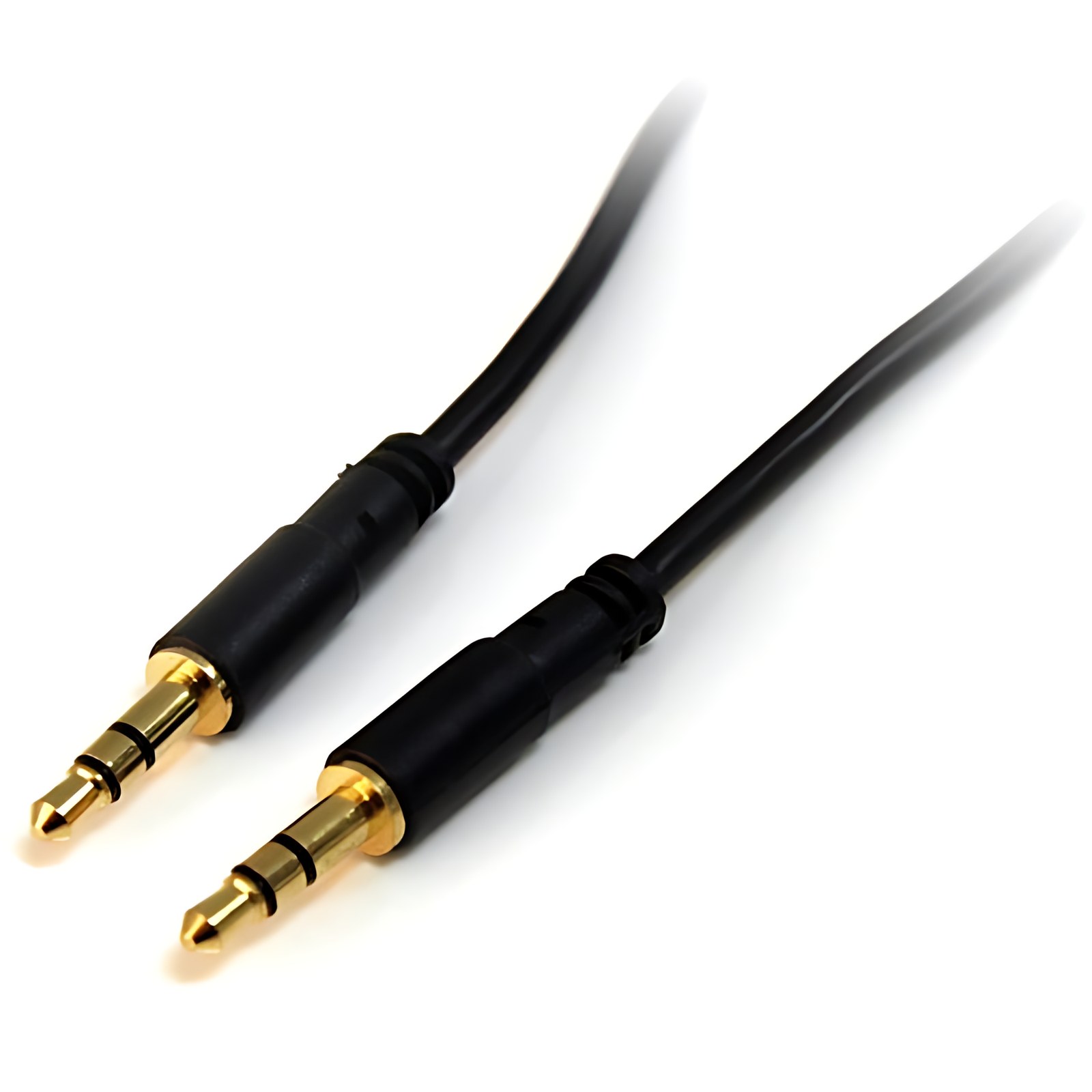 Startech.com Cable Delgado De 4.5m De Audio Estéreo Mini Jack De 3.5mm Macho A Macho – Cable For Iphone, Dispositivo De Audio, Ipod, Auricular, Ipad, Reproductor Mp3, Tarjeta De Sonido – Oro Conector Chapado – 28 Awg – Negro