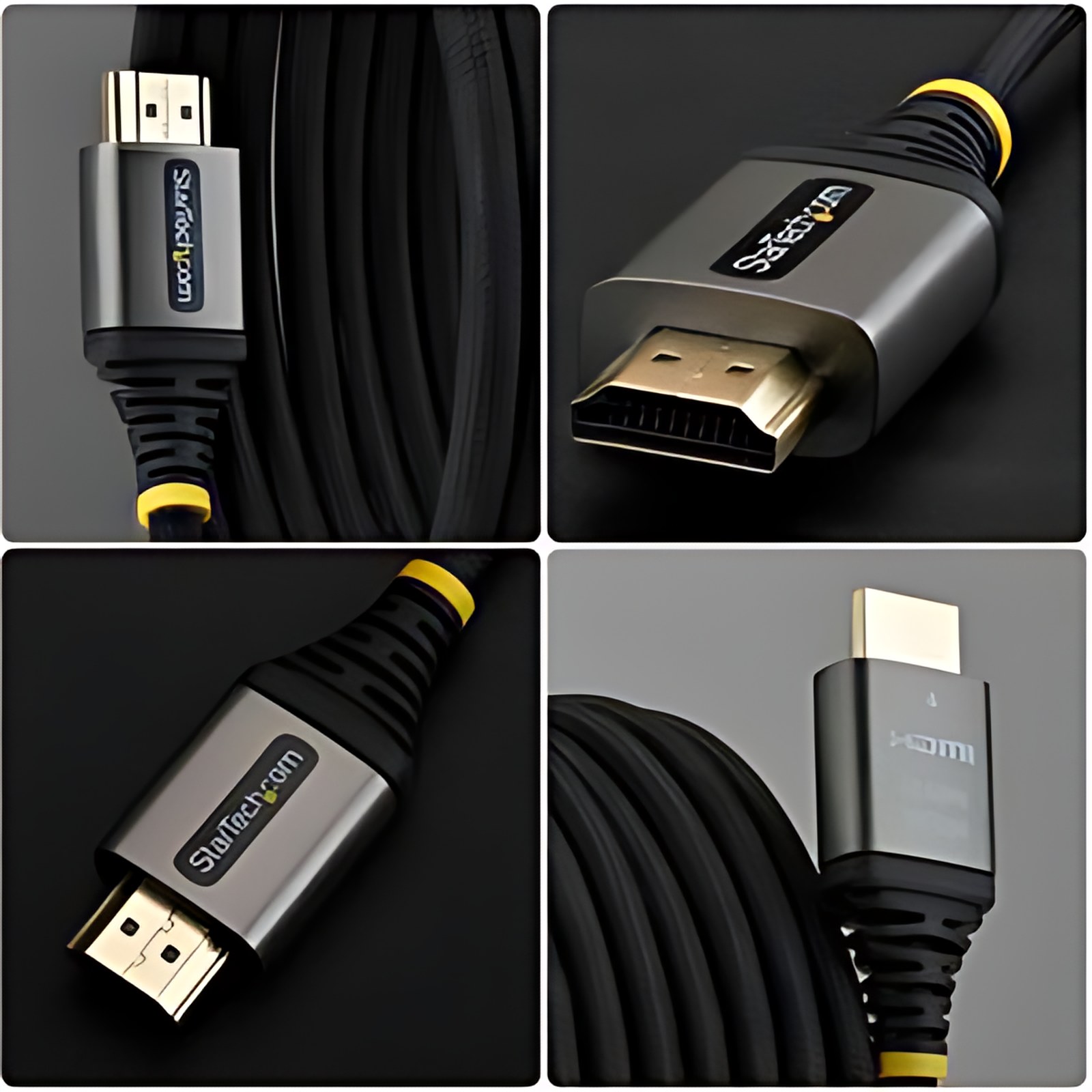 Startech.com Cable Hdmi 2.0 Certificado Premium De Alta Velocidad De 2m – Ultraflexible – Trenzado – 4k 60hz/1440p 144hz – Cable For Dispositivo De Audio/Vídeo, Workstation, Pantalla, Bastidor, Mosaico, Receptor A/V, Barra De Sonido – 18gbit/S – Admite Hasta2560 X 1440, 3840 X 2160, 1920 X 1080, 5120 X 2880 – Apantallado – Oro Conector Chapado – Negro, Plata
