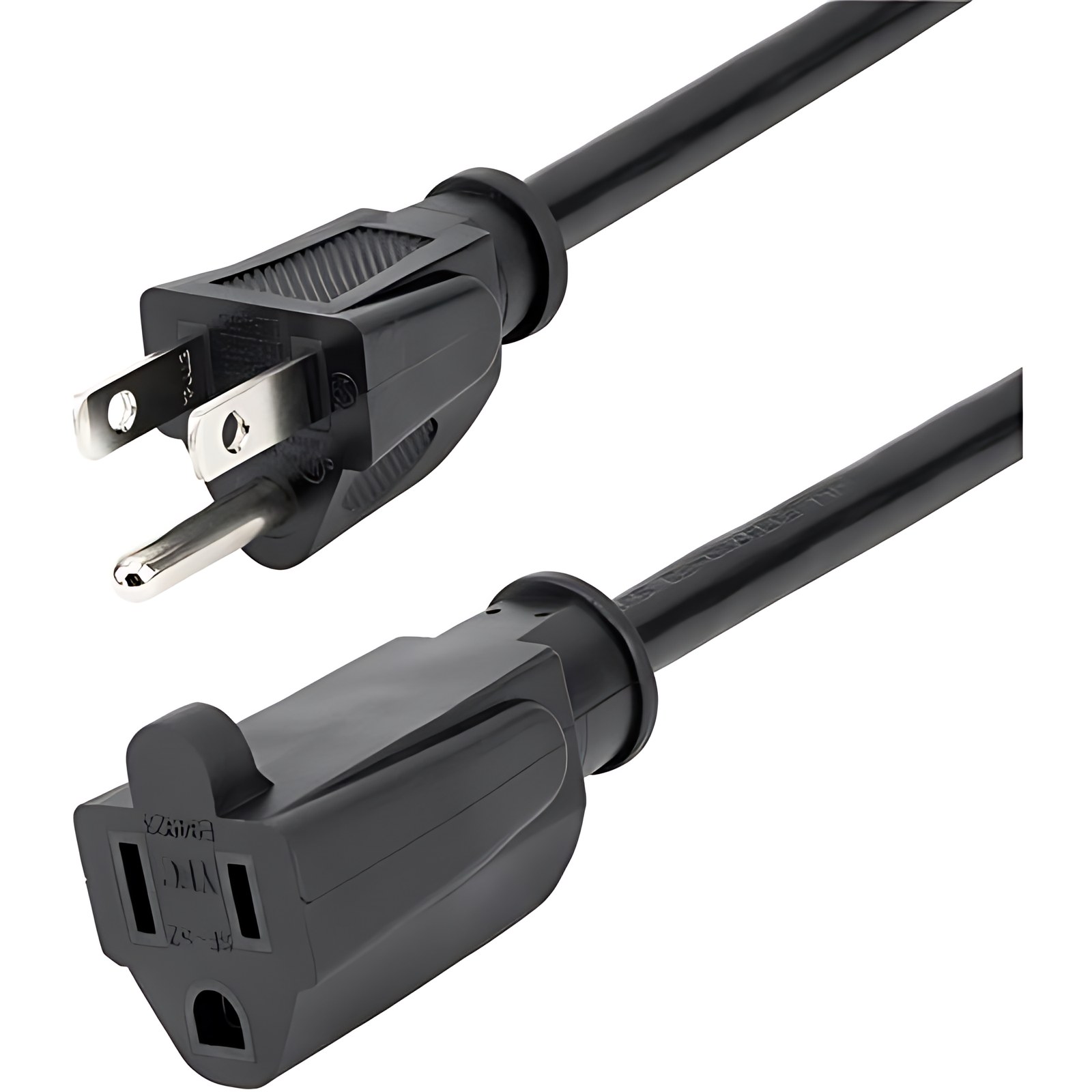 Startech.com Cable De 2m De Extensión De Alimentación,nema 5-15r A Nema 5-15p, 13a 125v, 16awg, Cable De Extensión De Corriente – Para Computador, Monitor, Impresora, Escáner, Protector De Sobretensión, Reglata De Conexión – Nema 5-15r / Nema 5-15p – 125 V Ac / 15a – Negro – 1 Solamente