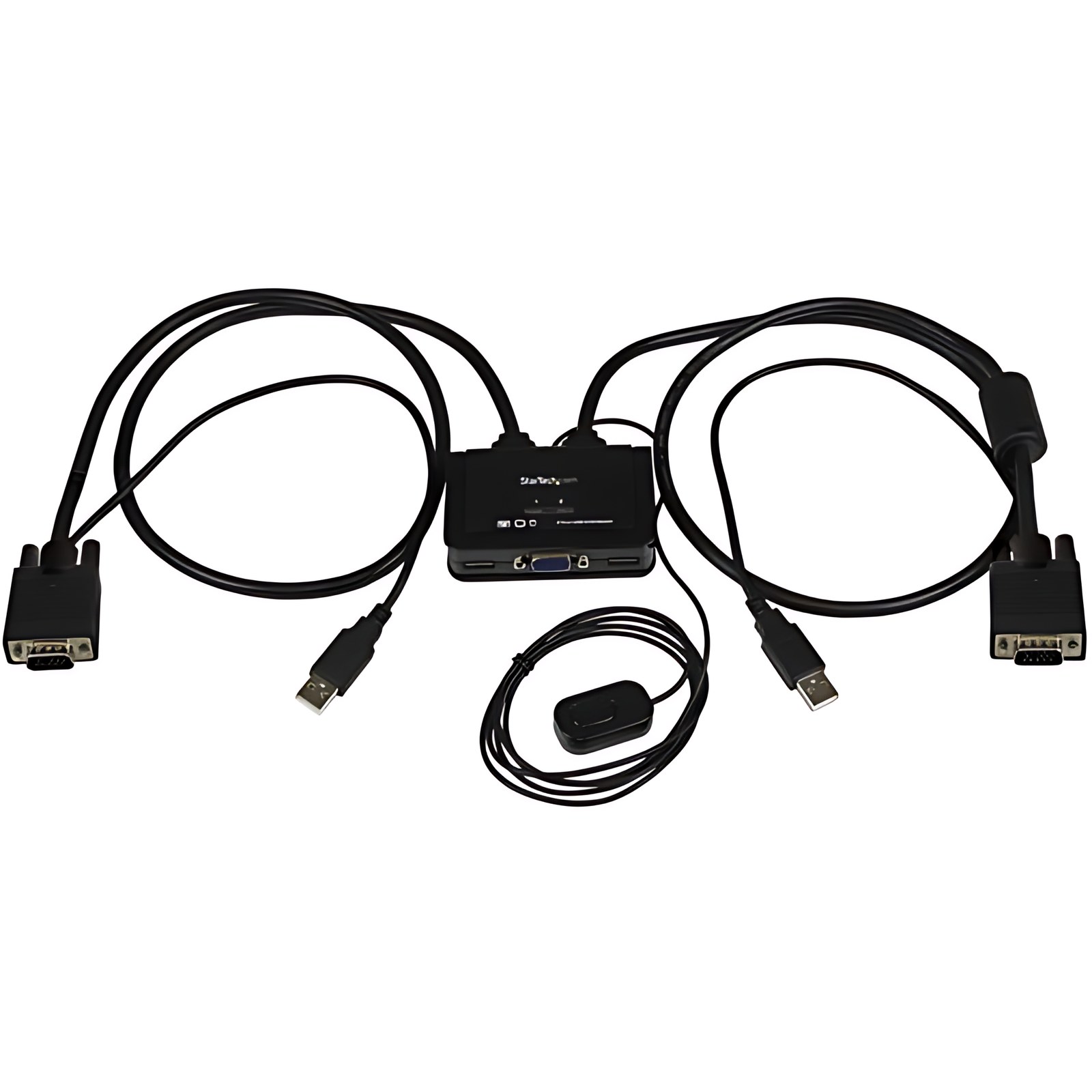 StarTech.com Switch Conmutador KVM de Cable con 2 Puertos VGA USB Alimentado por USB con Interruptor Remoto - 2 Computador(es) - 1 Usuarios locales - 2048 x 1536 - 2 x USB - 1 x VGA