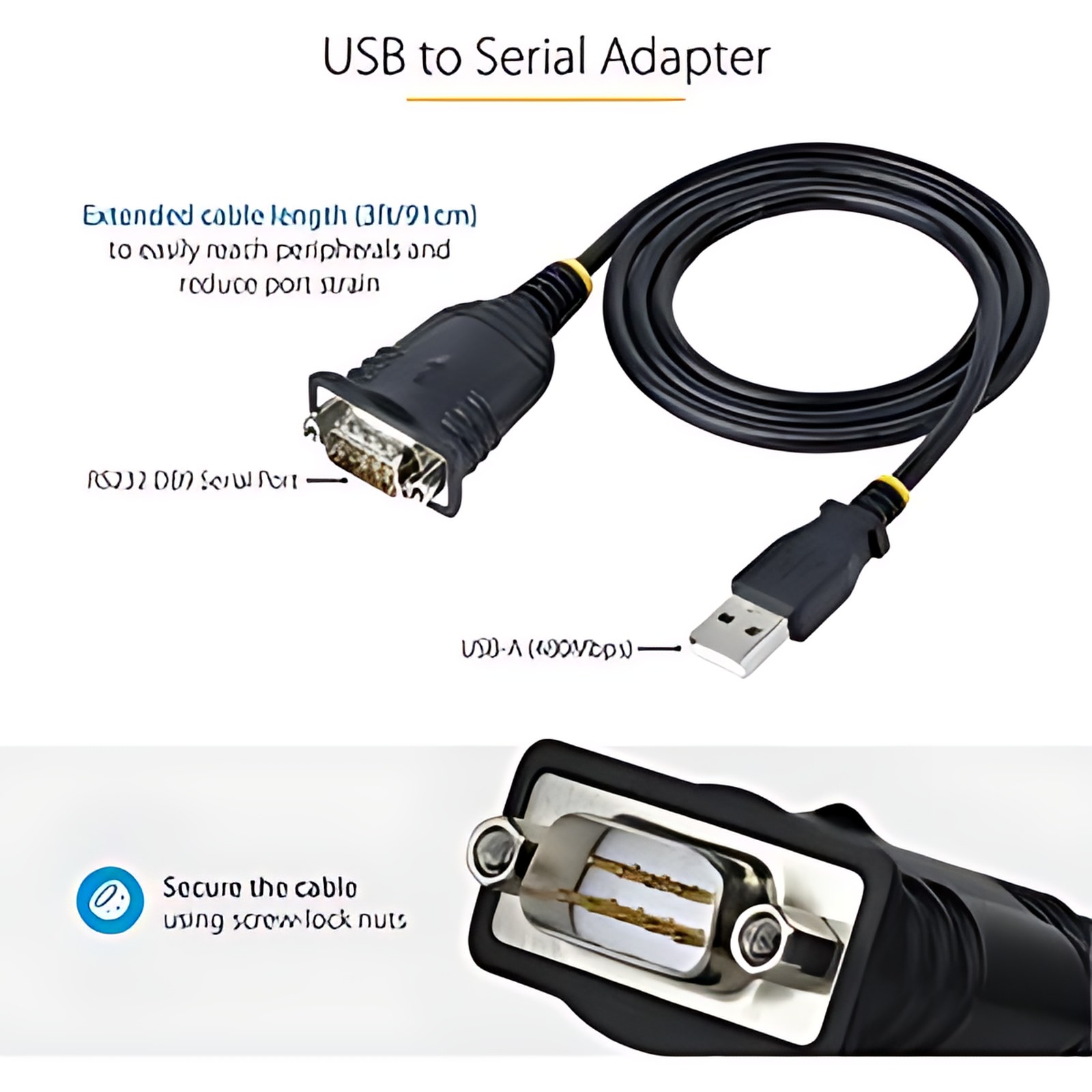 Startech.com Cable De 1m Usb A Serial, Convertidor Db9 Macho Rs232 A Usb, Prolific, Adaptador Usb A Serial Puerto Com Windows/Mac – 1 X Usb 2.0 Tipo A – Macho