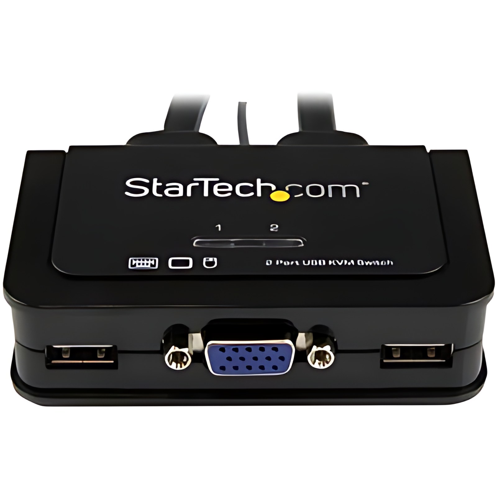 StarTech.com Switch Conmutador KVM de Cable con 2 Puertos VGA USB Alimentado por USB con Interruptor Remoto - 2 Computador(es) - 1 Usuarios locales - 2048 x 1536 - 2 x USB - 1 x VGA