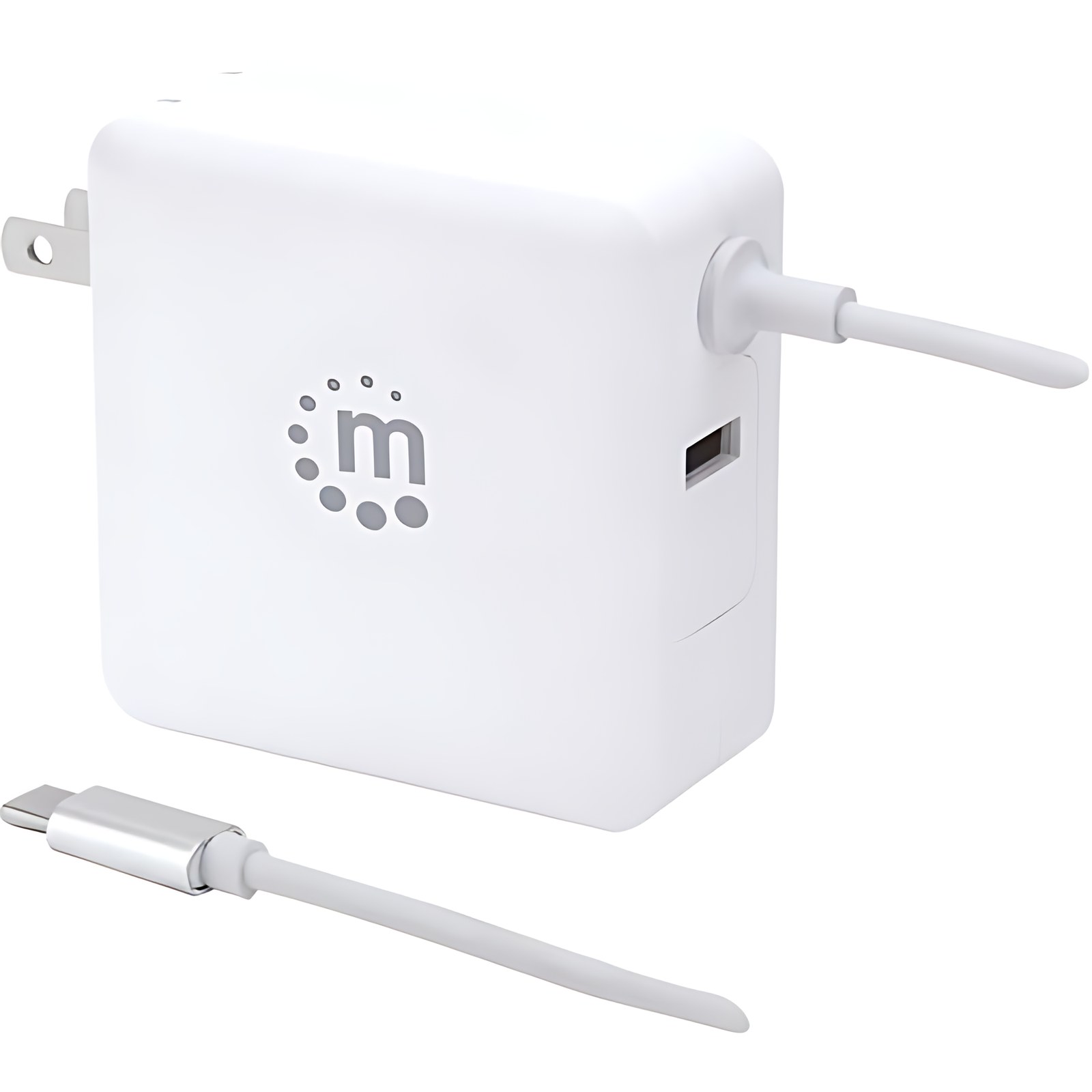 Cargador de energía PD con cable USB-C integrado - 60 W - Manhattan Cargador de energia
