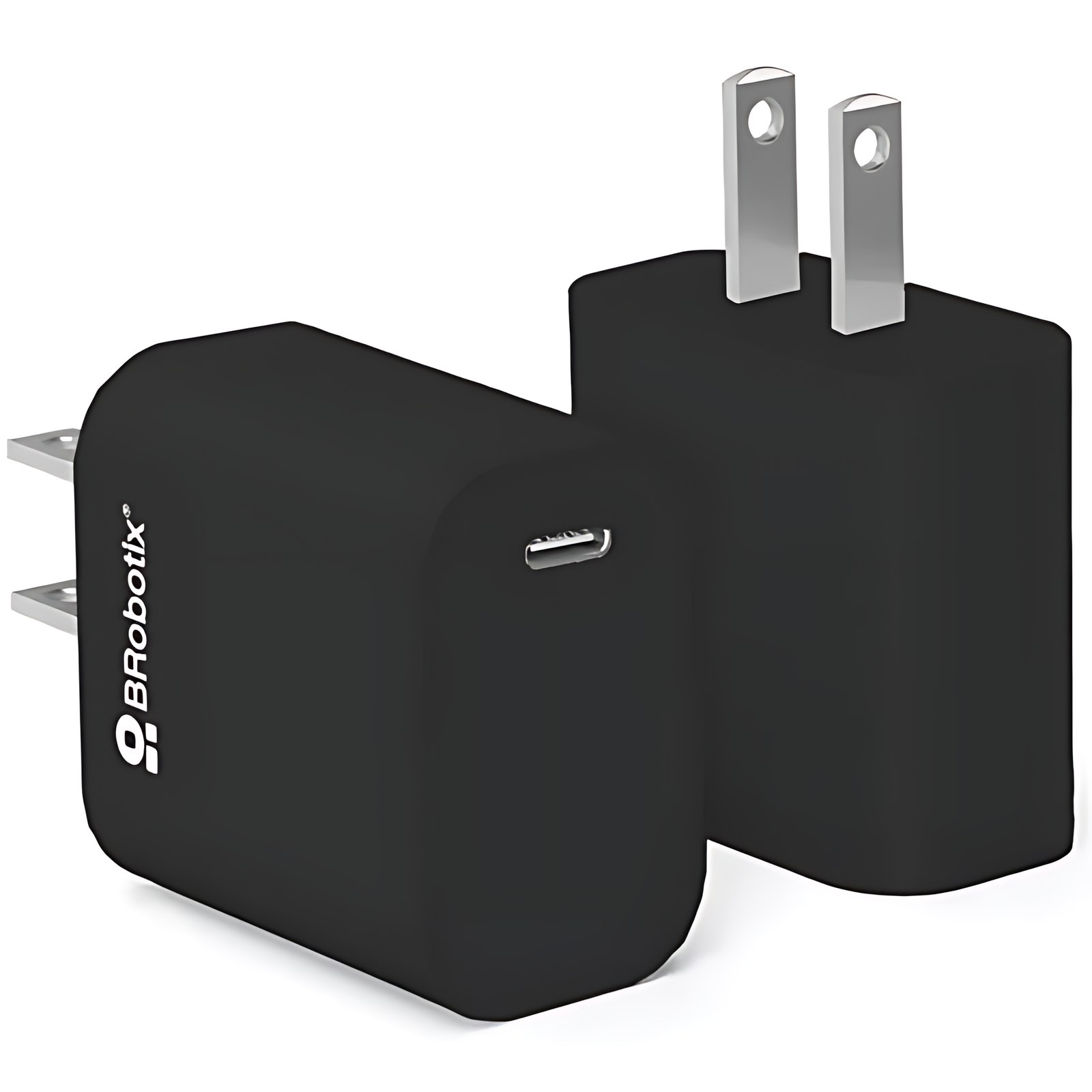 BROBOTIX CARGADOR TIPO C PARA PARED DE 20W CARGA RÁPIDA, COLOR NEGRO, 1 PUERTO USB TIPO C HEMBRA, NO INCLUYE CABLE