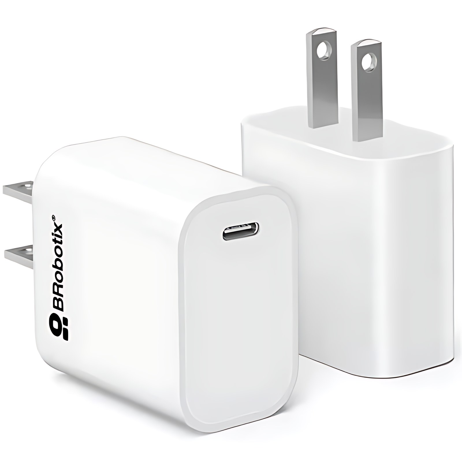 BROBOTIX CARGADOR TIPO C PARA PARED DE 20W CARGA RÁPIDA, COLOR BLANCO, 1 PUERTO USB TIPO C HEMBRA, NO INCLUYE CABLE