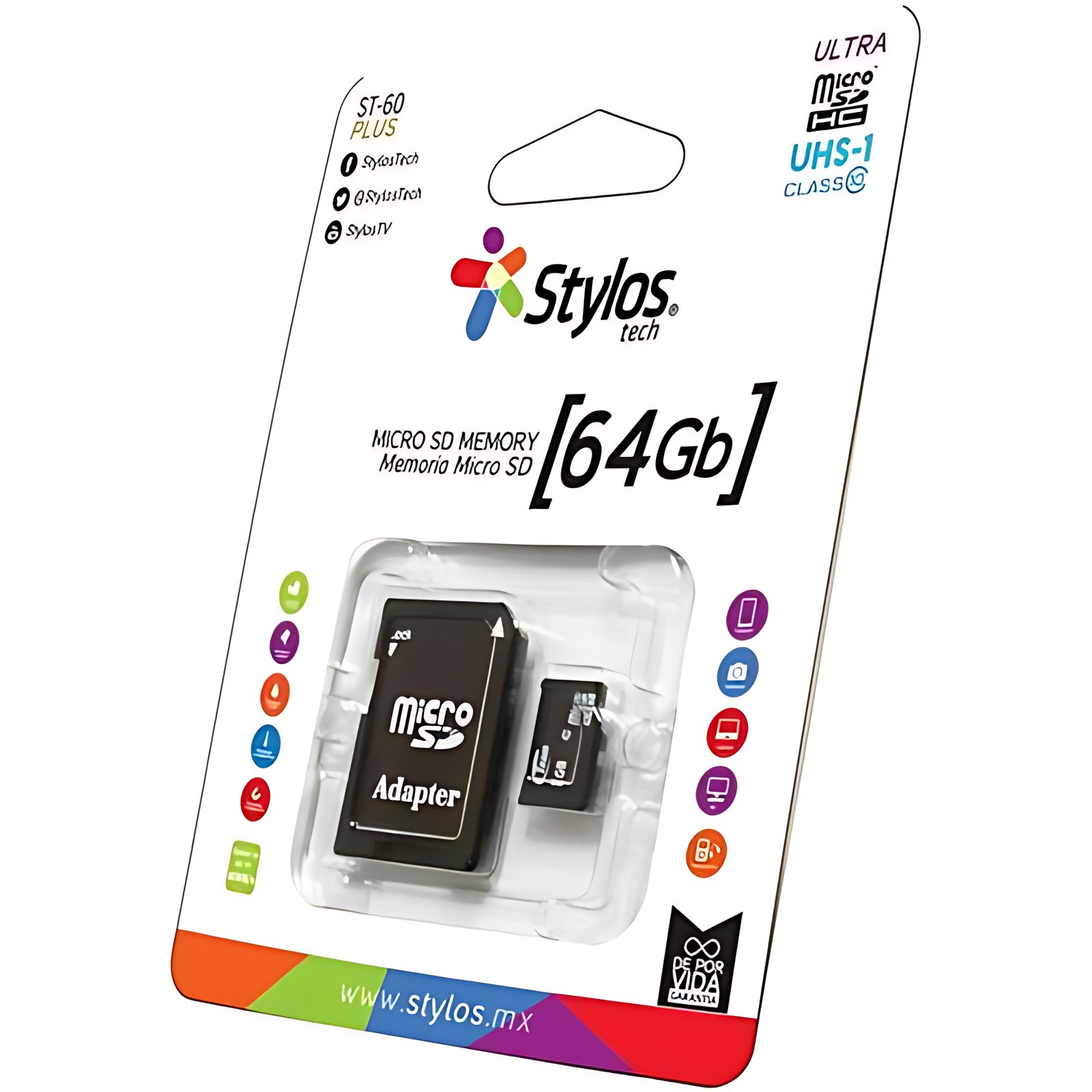 Microsdxc Stylos – 64gb – Class 10/Uhs-I – 1año(s) Garantía
