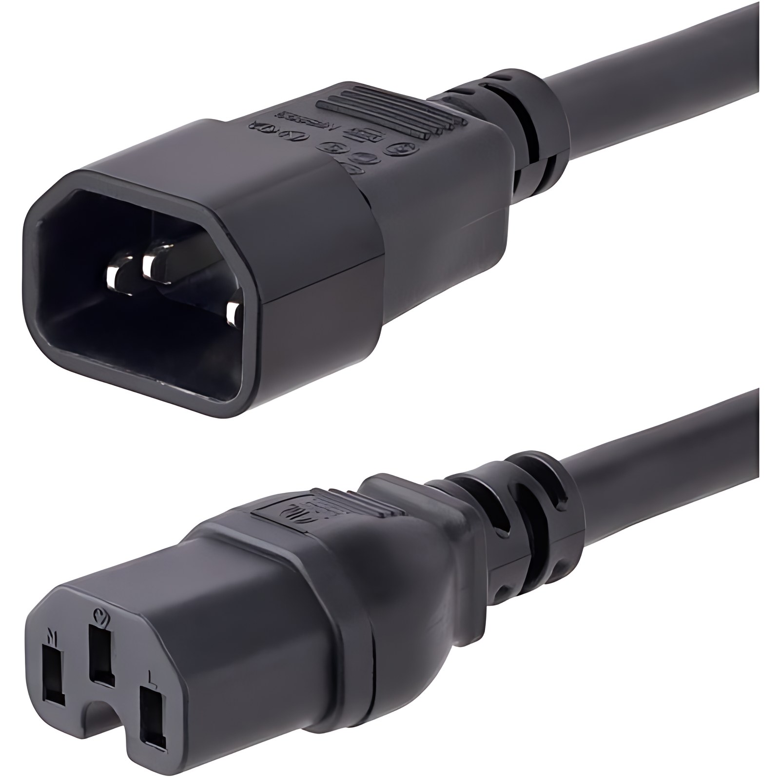 Startech.com Cable De 3m De Extensión De Corriente – Cable C14 A C15 – 15a 125v – 14awg – Cable De Alimentación De Servicio Pesado – Para Servidor, Computadora De Escritorio, Monitor, Impresora, Unidad De Distribución Eléctrica, Workstation, Computador – Iec 60320 C14 / Iec 60320 C15 – 125 V Ac / 15a – Negro – 1