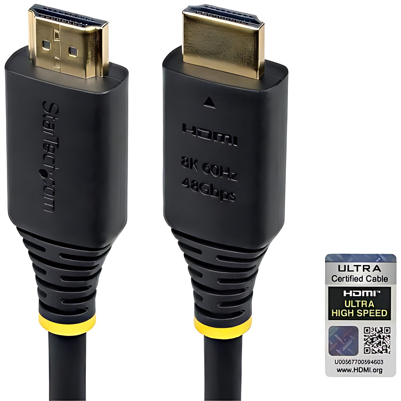 Startech.com Cable Hdmi De 2m Certificado De Ultra Alta Velocidad – 8k60/4k120 – Cable Hdmi 2.1 Con Hdr10+ / Earc – 48gbps – Cable Hdmi 8k – Cable For Monitor, Tv, Pantalla, Workstation, Mosaico, Dispositivo De Audio/Vídeo, Macbook, Macbook Air, Macbook Pro – 48gbit/S – Admite Hasta7680 X 4320, 3840 X 2160 – Apantallado – Oro Conector Chapado – 30 Awg – Negro