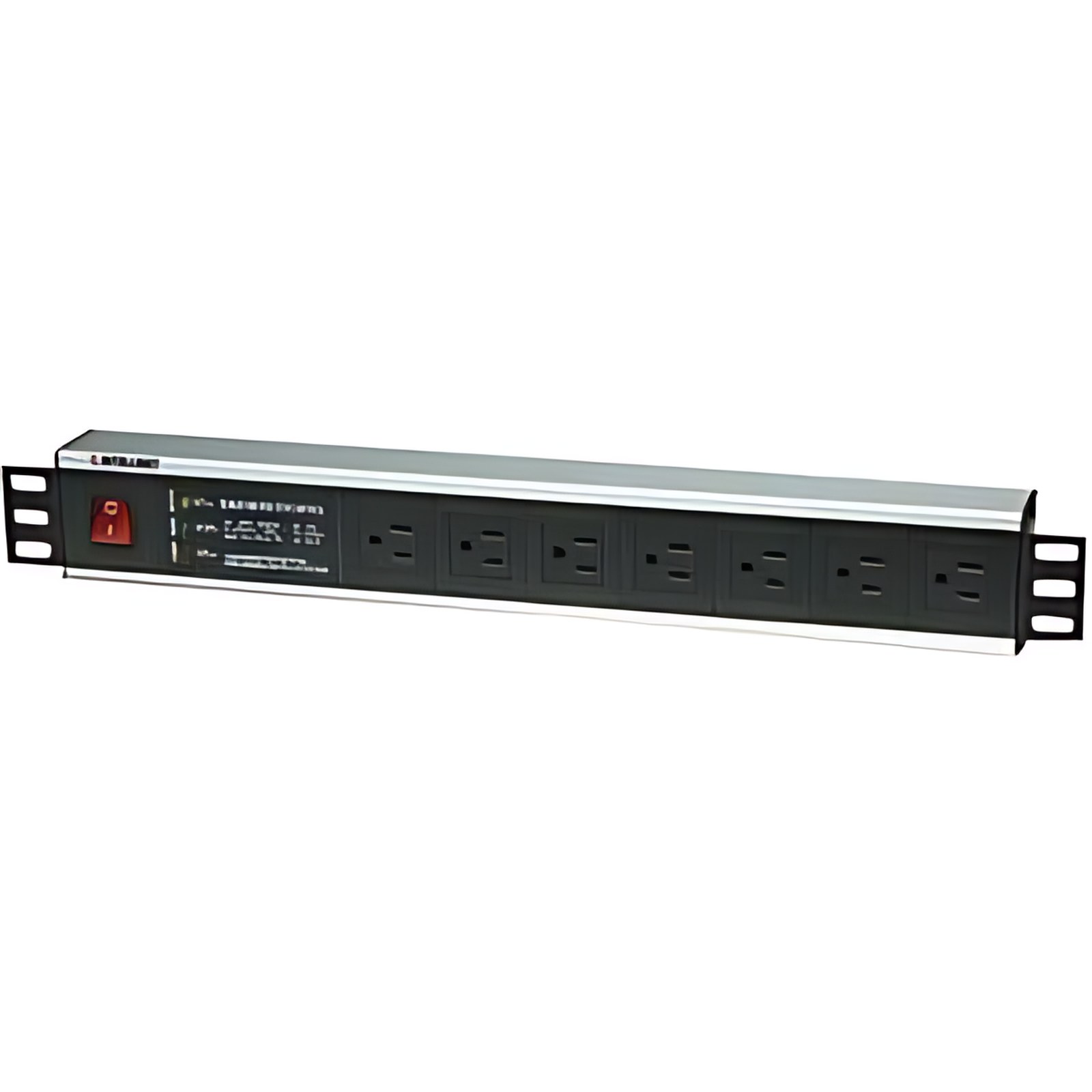 Barra Pdu 7 Cont. Gab/Rack 19″ , 1.5u, Sup – Nema 5-15p, Iec 60884 – 7 X Nema 5-15r – 3m Cordón – 3.50kw – Montable En Bastidor – Negro