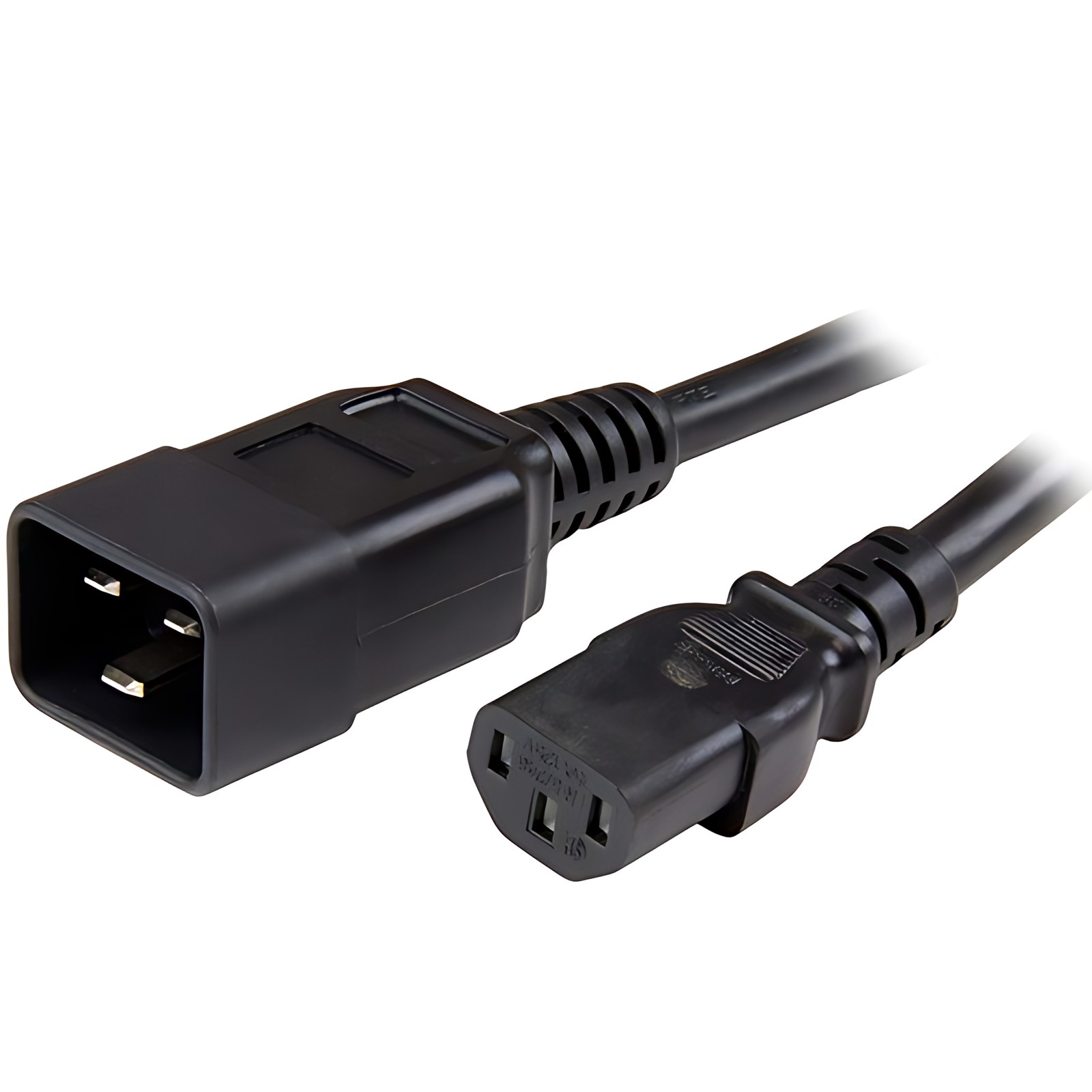 StarTech.com Cable de 1.8m de Extensión, Cable Alargador IEC 320 C13 a IEC 320 C20 Negro, 15A 125V, 14AWG, Cable de Alimentación, UL - Para Computador, Unidad de distribución eléctrica, Servidor, Moni