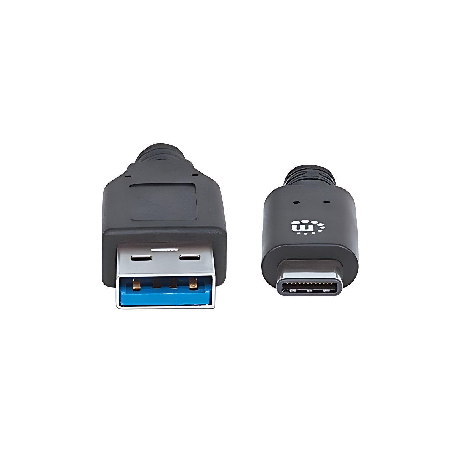Manhattan Cable USB-C V3.1, C-A 1.0M Negro - 10Gbit/s - Apantallado - Níquel Contacto chapado - 30 AWG - Negro