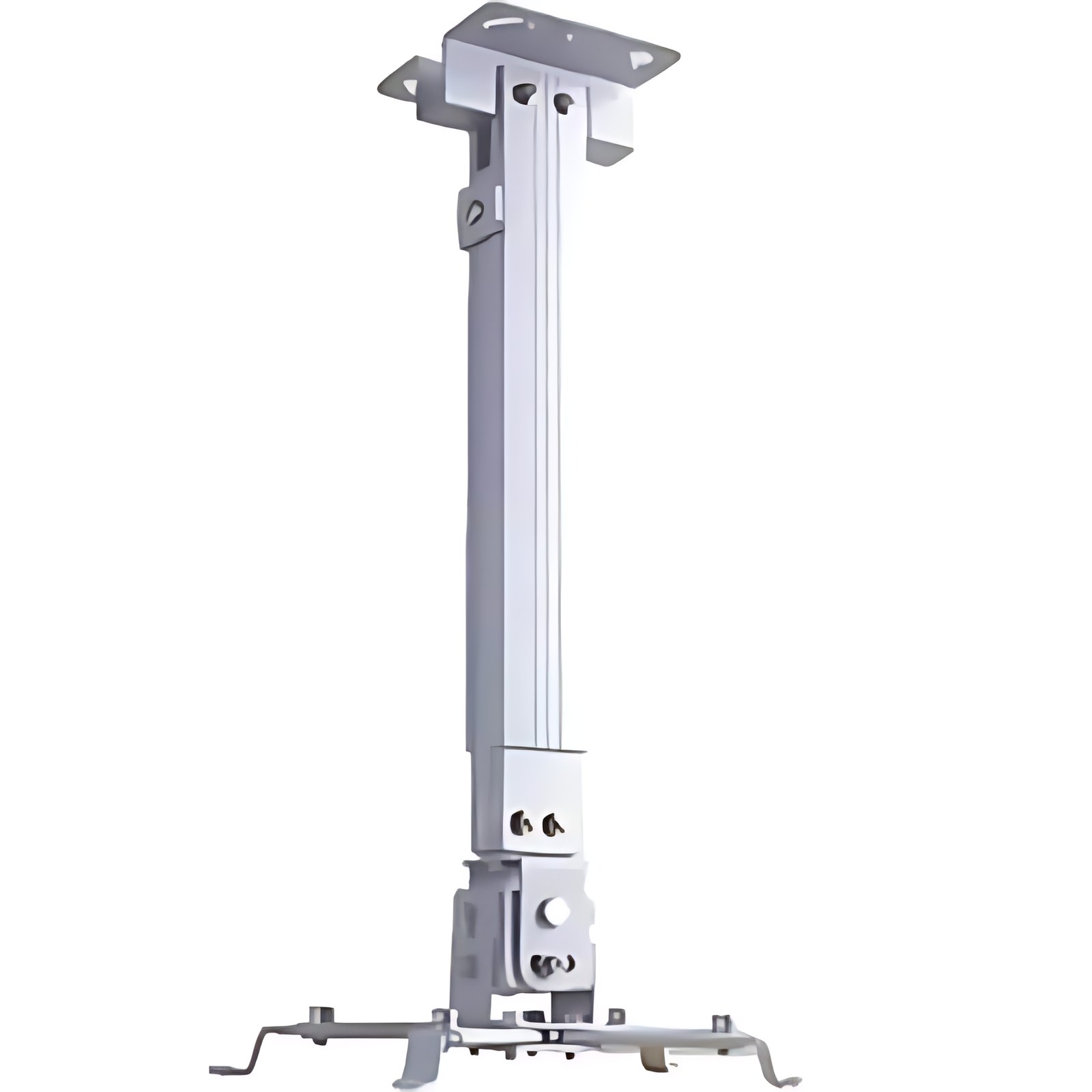 BRobotix SOPORTE UNIVERSAL PARA PROYECTOR, EXPANDIBLE DE 43 A 63 CM, SOPORTA HASTA 10 KG, MONTAJE EN TECHO O PARED, COLOR BLANCO. Inclinación de -15° a 15°, giro -8° a 8°, fácil instalación. Soporte p