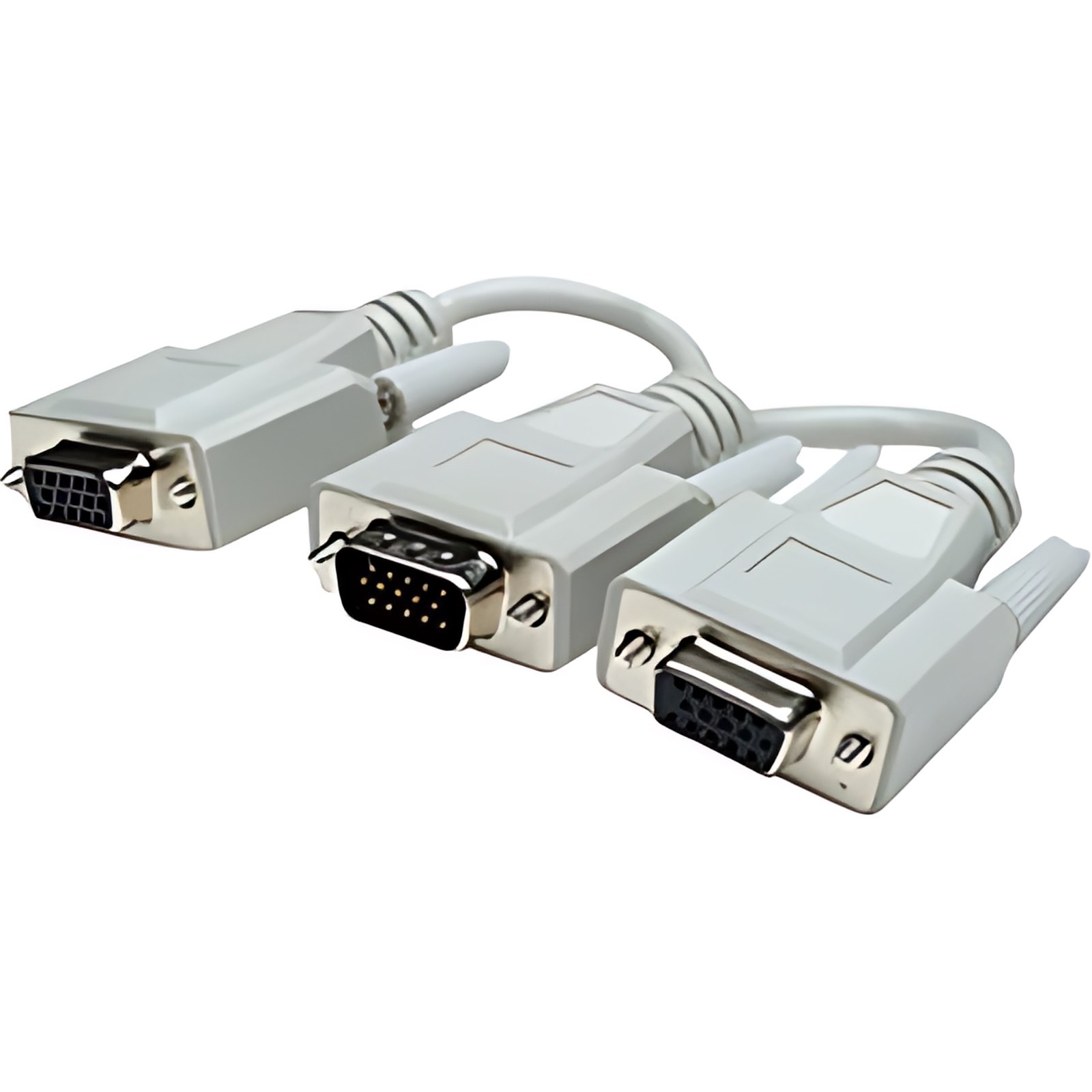 Manhattan 328302 15.24cm Cable De Vídeo – Cable Divisor – Apantallado – Níquel, Níquel Conector Chapado – Beige