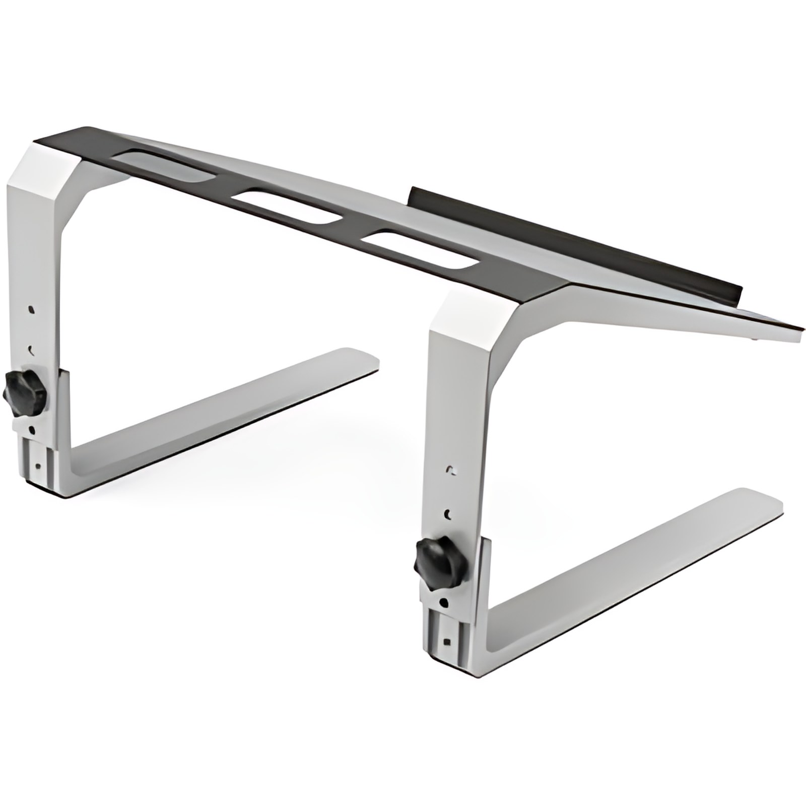 Startech.com Soporte Ajustable Para Laptop Con 3 Niveles De Altura – En Acero Y Aluminio Para Servicio Pesado – Con Inclinación – Hasta 43.2cm (17″) Para Pantalla Plana – 10kg Capacidad De Carga – 23.6cm Altura X 35.8cm Ancho – De Escritorio, Sobremesa – Acero, Aluminio – Negro, Plata – 1 Solamente