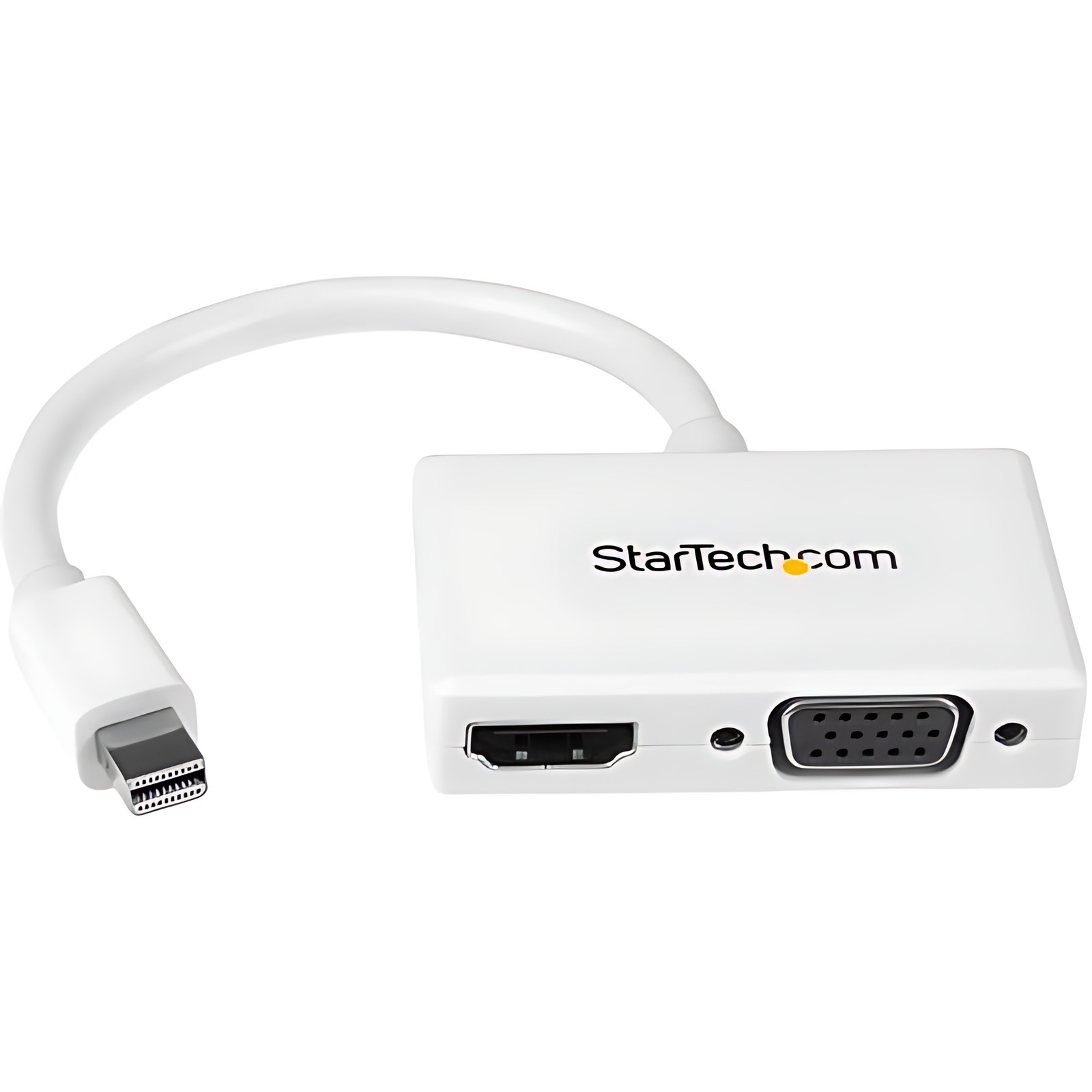 Startech.com Adaptador Mini Dp De Audio/Video Para Viajes – Convertidor Mini Displayport A Hdmi O Vga – 1080p Blanco – Blanco