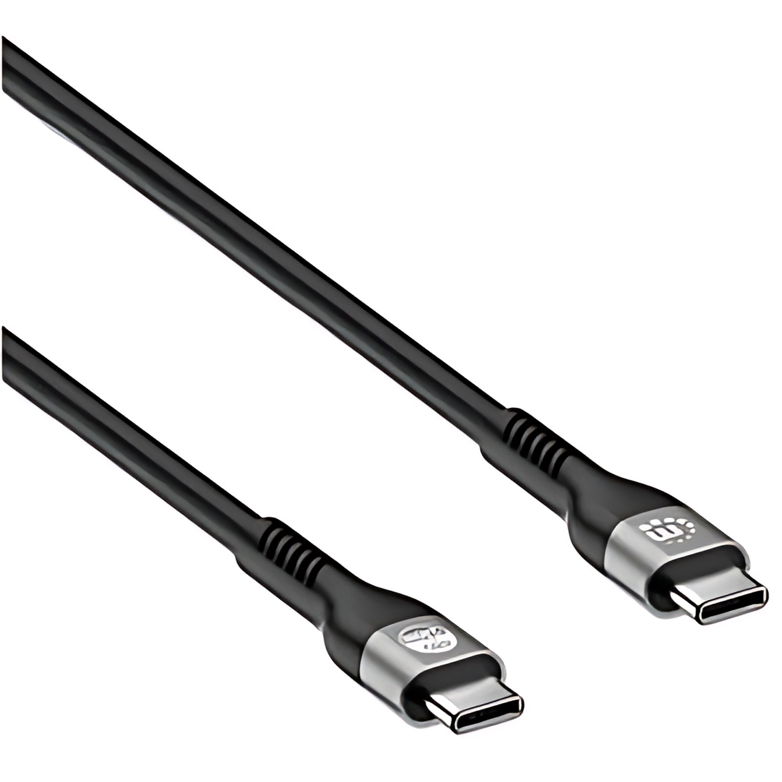 Manhattan 2m Usb-C Cable De Transferencia De Datos – Cable For Cargador Usb, Portátil, Macbook Pro, Laptop Para Videojuegos, Cargador De Pared, Cargador Portátil, Base De Conexión, Teléfono, Tableta, Consola De Juegos – 480mbit/S – Moldeado – Apantallado – Níquel Conector Chapado – Oro Contacto Chapado – 22/29 Awg – Negro