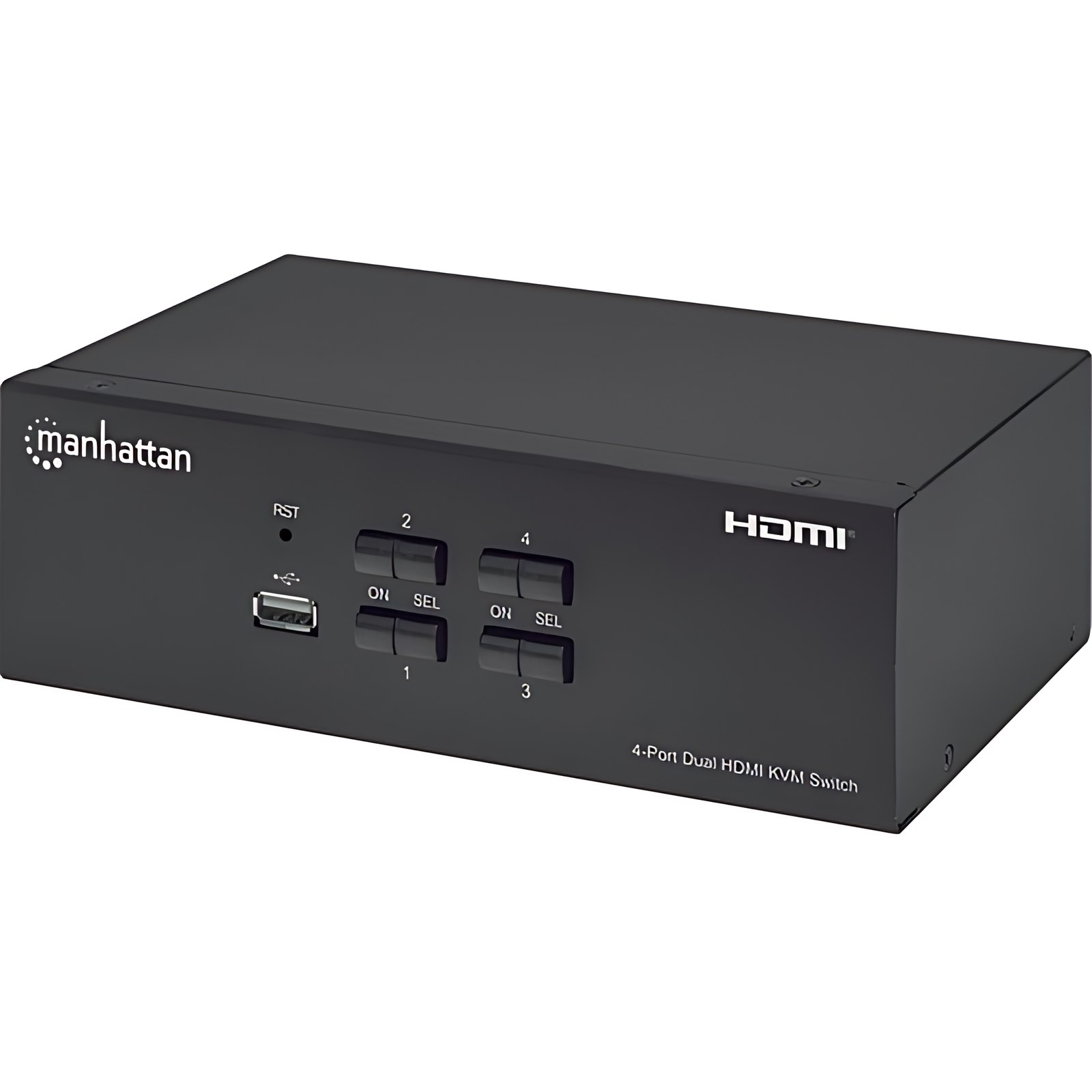 MUX KVM HMDI Doble Monitor 4:1, 4K@30Mhz U - 4 Computador(es) - 1 Usuarios locales - 3840 x 2160 - 7 x USB - USB 2.0 - 10 x HDMI