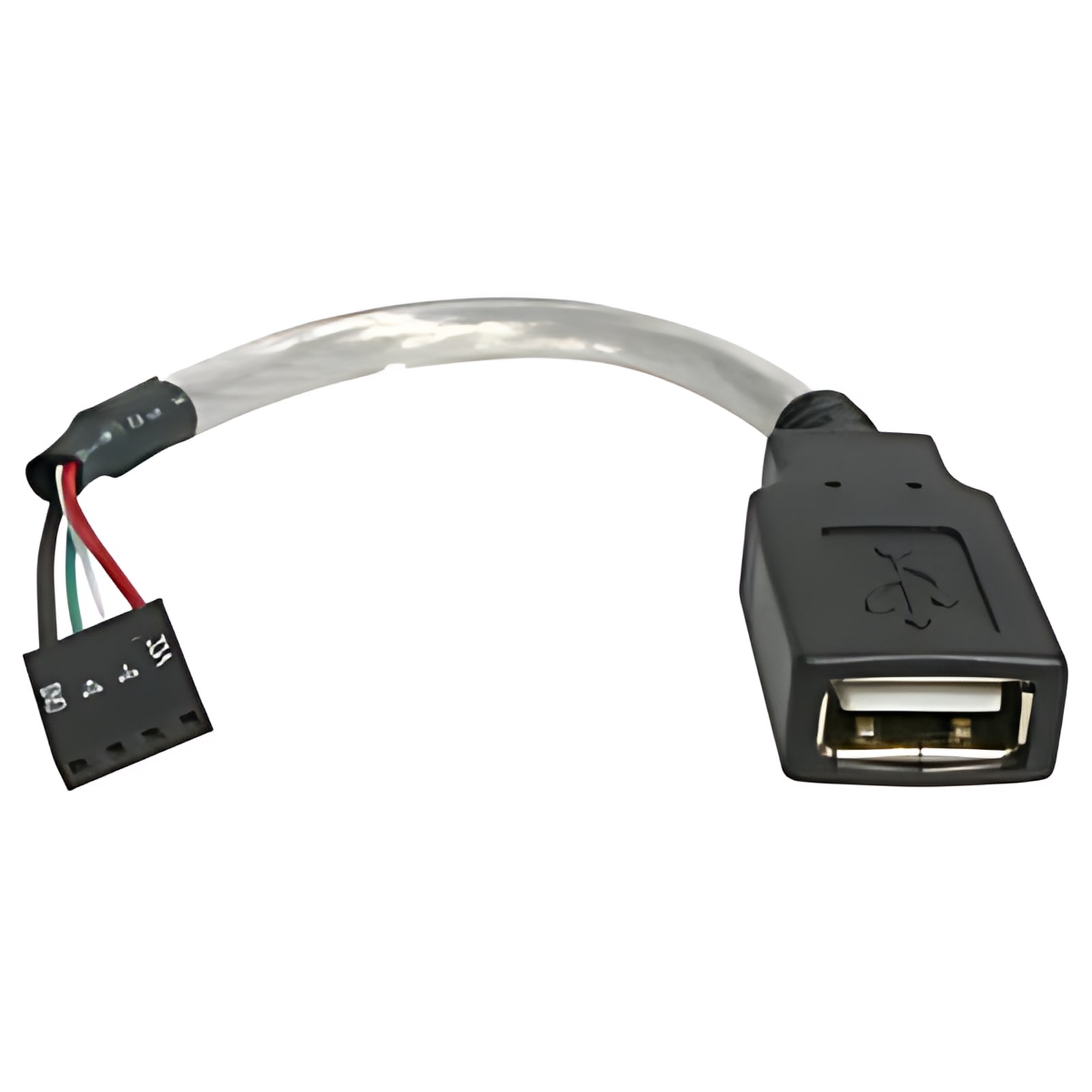 Startech.com Cable De 15cm Adaptador Extensor Usb 2.0 A Idc 4 Pines – Conector A Placa Madre – Hembra A Hembra – Negro Grisáceo