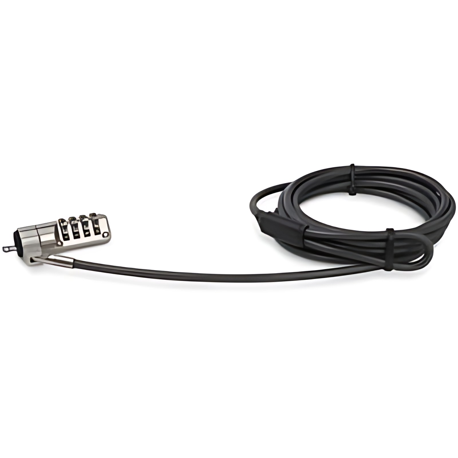 Startech.com Cable De 2m Con Candado Para Laptop Con Combinación De 4 Dígitos Para Dispositivos Con K-Slot – De Acero Revestido En Vinilo – 2m Cable – Reiniciable – 4-Dígitos – Cerradura De Combinación – Plata, Negro – Aleación De Cinc, Acero Recubierto En Vinyl – Para Portátil, Base De Conexión, Monitor, Proyector