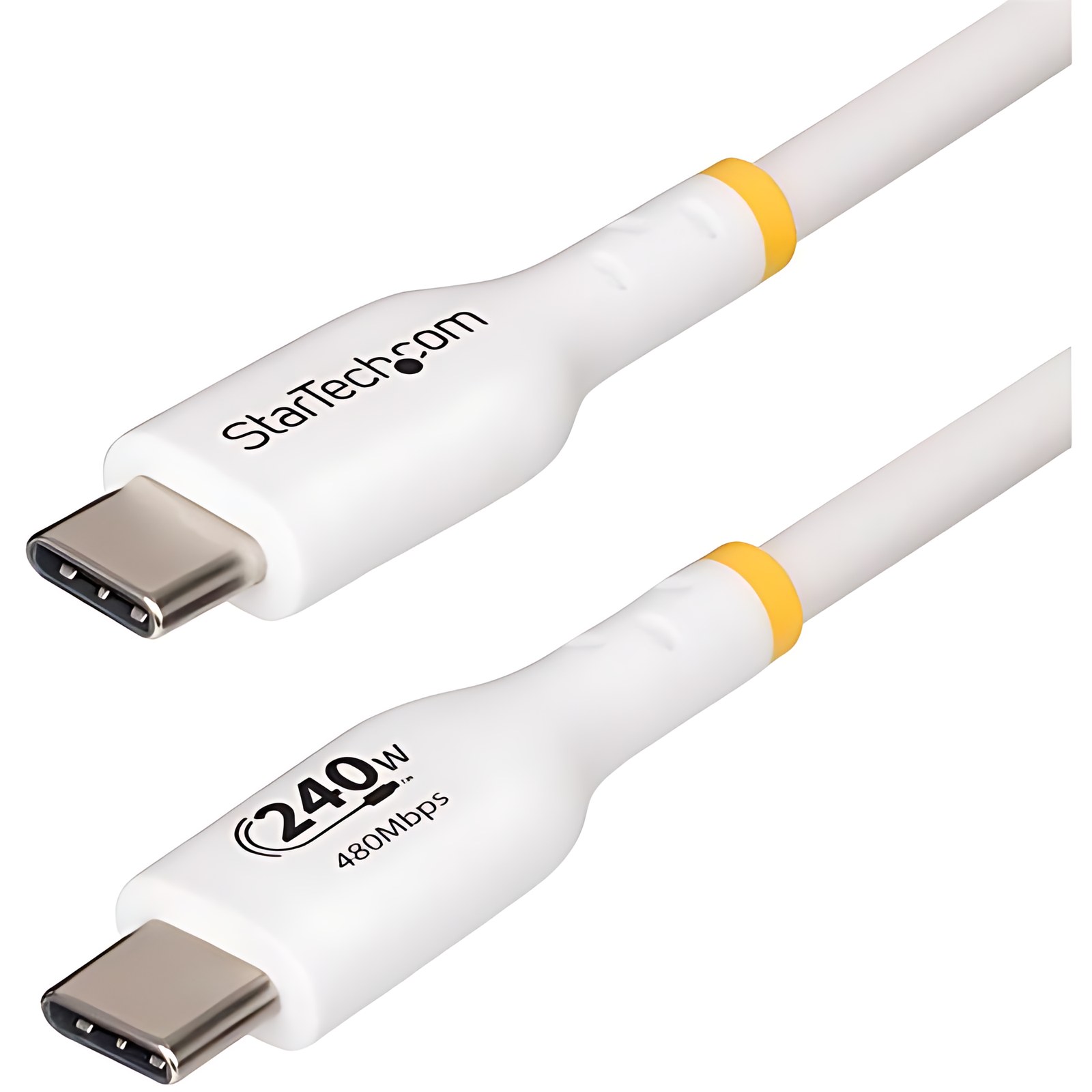 Startech.com Cable De Carga Para Laptop Usb-C De 4m – Cable Usb Tipo C – Blanco – Usb-If – Pd 240w Epr – Recubrimiento De Tpe – M/M – Cable For Portátil, Cargador, Dispositivo Móvil, Cargador De Pared, Cargador De Automóvil, Cargador Portátil, Estación De Trabajo Portátil, Tableta, Smartphone, Dispositivo Usb, Hub, … – 480mbit/S – Apantallado – Níquel Conector Chapado – 30 Awg – Blanco