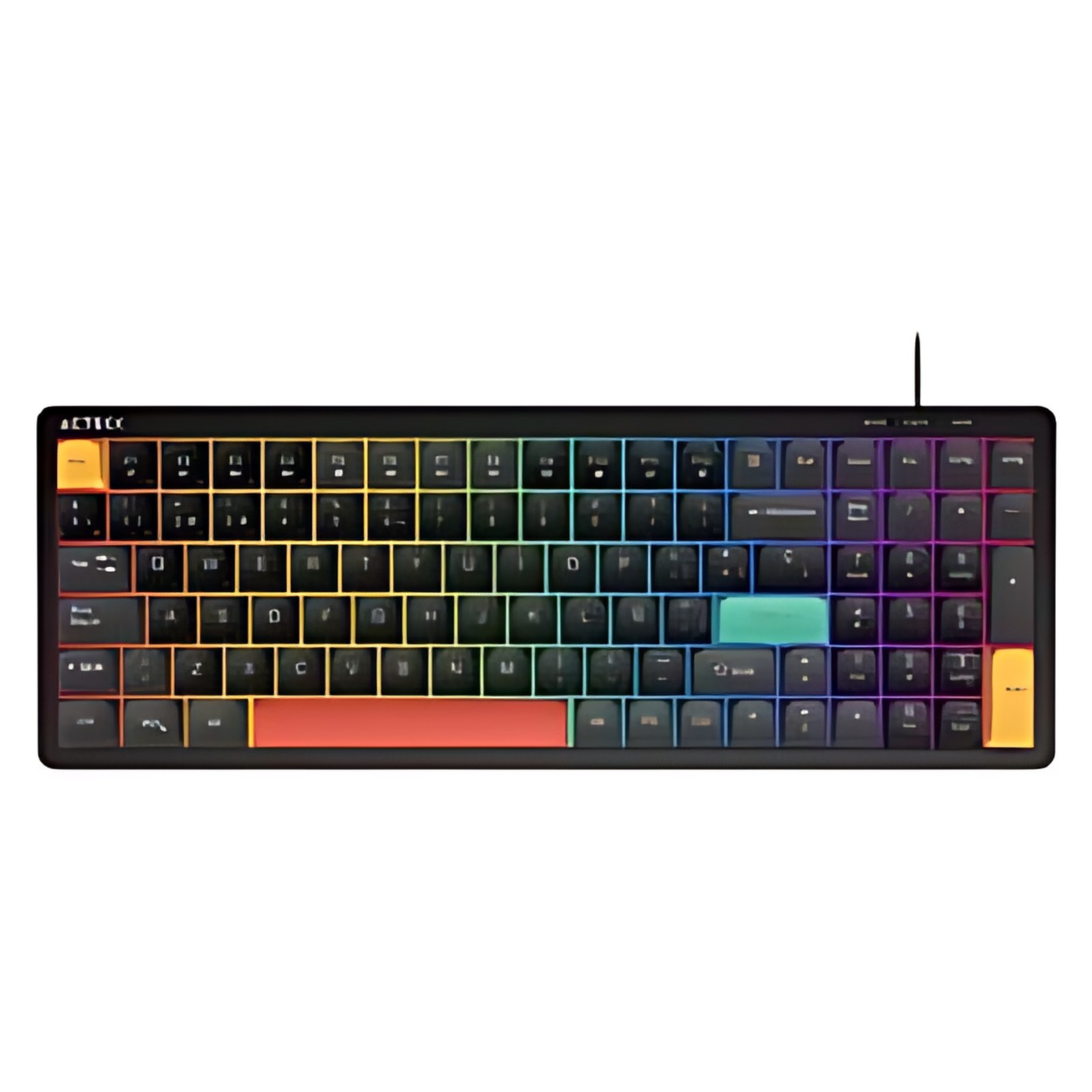 Teclado Alambrico Membrana Silenciosa Techno Core Ta780 / Usb-C / Teclado De Perfil Bajo 100% / Rgb / Elite Series / Negro