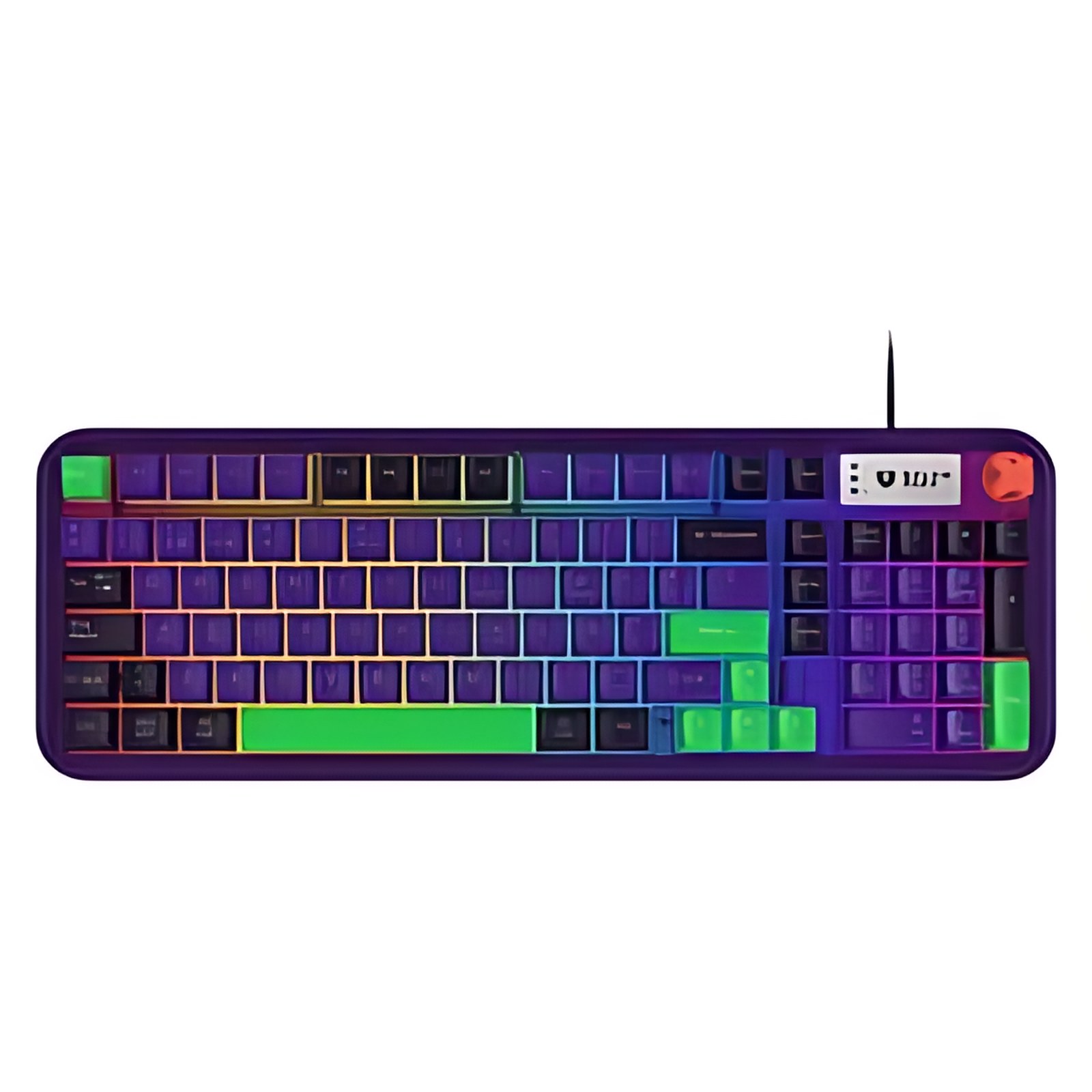 Teclado Gamer Alambrico Warstrike Eva Kg500e / Membrana 96% / 98 Teclas + Perilla / Usb-C / Rgb / Anti-Ghosting / Legend Series / Morado
