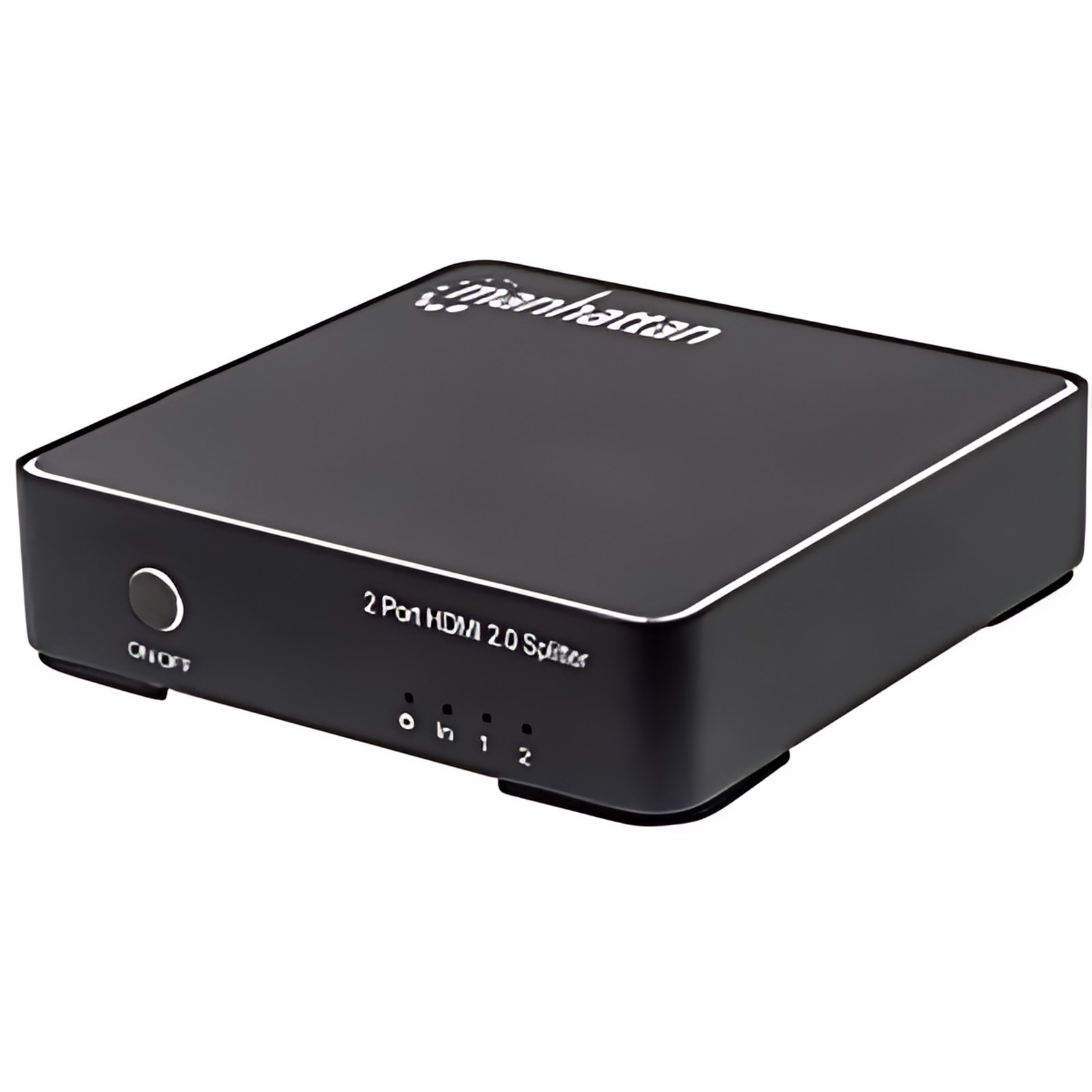 Manhattan Video Splitter Hdmi, 1 In:2 Out – 4096 X 2160 – 300mhz Ancho De Banda De Vídeo Máximo – 1 X Entrada Hdmi – 2 X Salida Hdmi – Oro Cromado