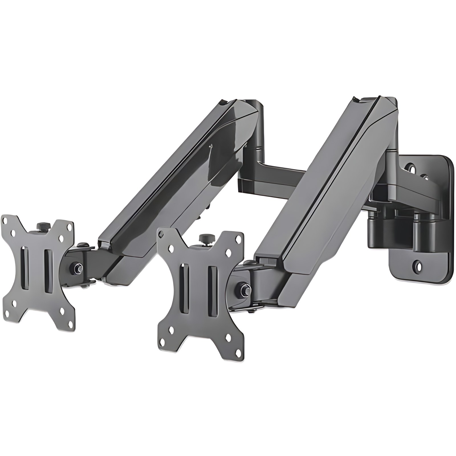 Manhattan Soporte Monitor P/2 Monitor 17 A 32″ Pared, Piston – Altura Ajustable – 2 Pantalla(s) Admitidas – 43.2cm A 81.3cm (32″) Para Pantalla Plana – 16kg Capacidad De Carga – 75 X 75, 100 X 100 – Compatible Con Montura Vesa – Aluminio, Acero, Plástico