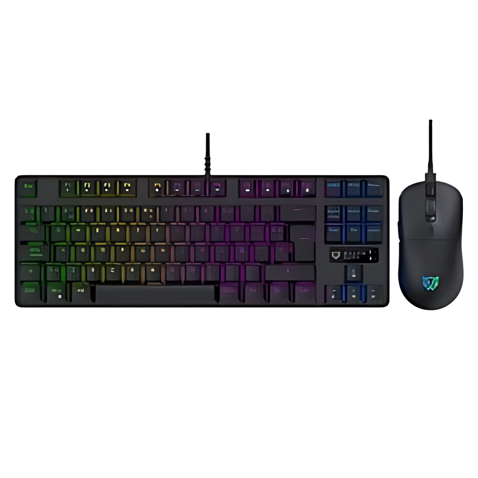 Combo Gamer Alámbrico Fusion Vanguard Tkl Ckg680 / Teclado Mecanico Tkl / 88 Teclas (26 Antighosting) / Mouse 6d / 7,200 Dpi Ajustable / Backlight / Azender Series / Negro