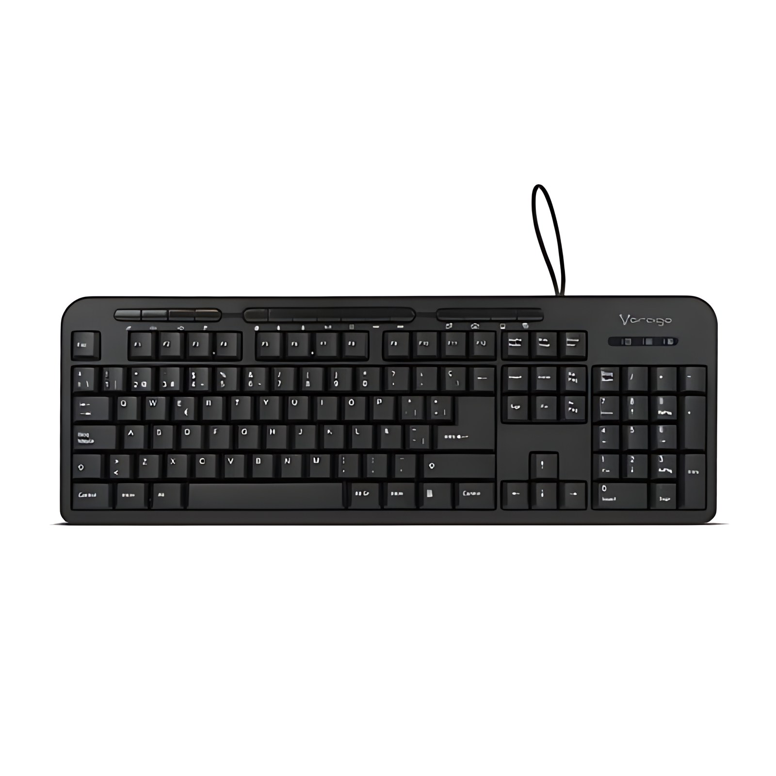 Vorago Kbw-400 Slim Rechargeable Type C 2 Bluetooth + Wireless Keyboard Black