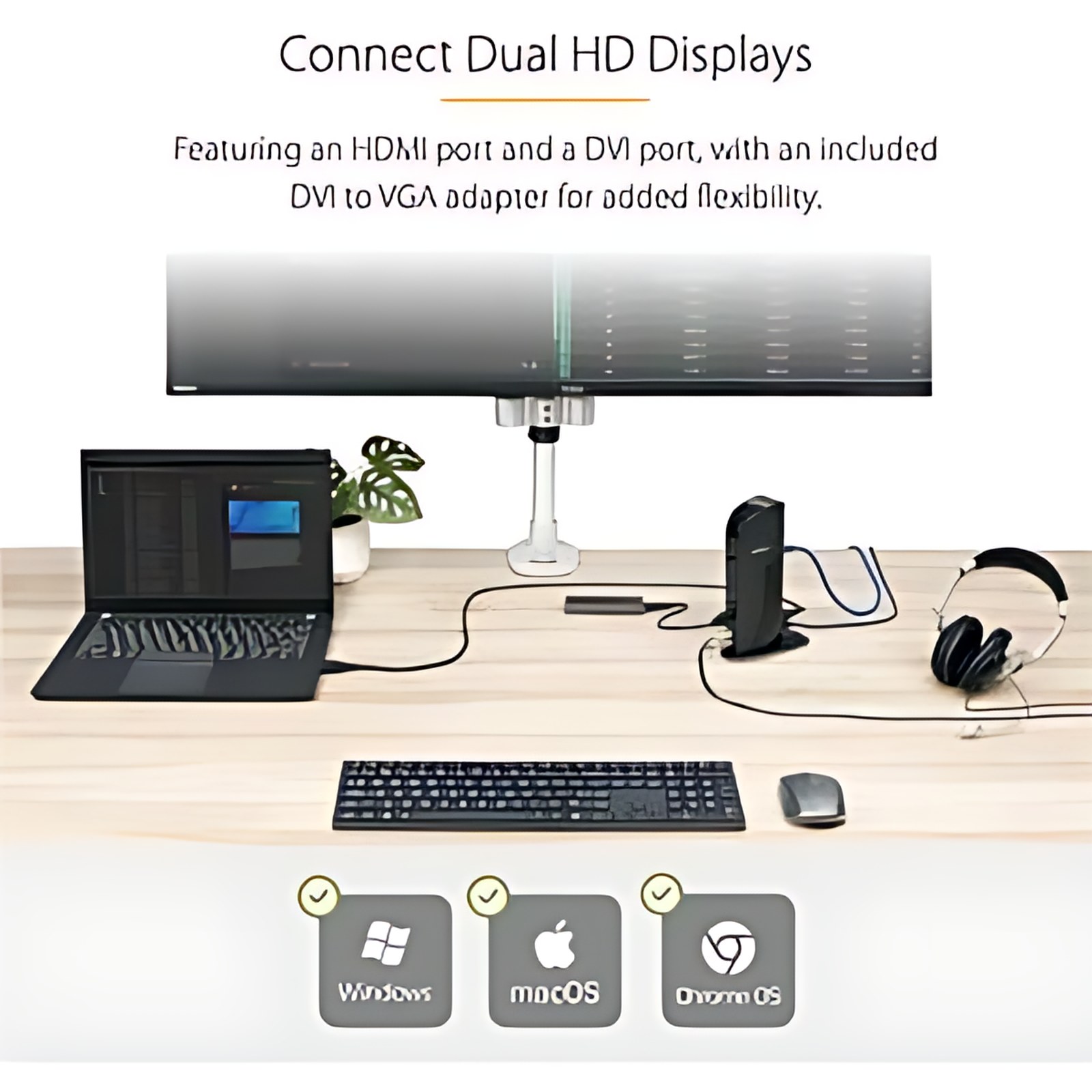 Startech.com Docking Station Usb 3.0 Usb-A De 2 Monitores – Hdmi Y Dvi/Vga – Hub 6x Usb-A – Replicador – Win/Mac/Chromeos – 2 Pantallas Compatibles – 1920 X 1200 – 6 X Puertos Usb – 4 X Usb 2.0 – 2 X Usb Type-A Ports – Usb Tipo-A – 1 X Rj-45 Ports – Red (rj-45) – 1 X Puertos Hdmi – Hdmi – Dvi – Micrófono – Cableado – Gigabit Ethernet – Macos 14, Windows Xp Sp3, Windows Vista, Windows 7, Windows 8, Windows 8.1, Windows 10, Windows 11, Mac Os X 10.6 Snow Leopard, Mac Os X 10.12 Sierra, Mac Os