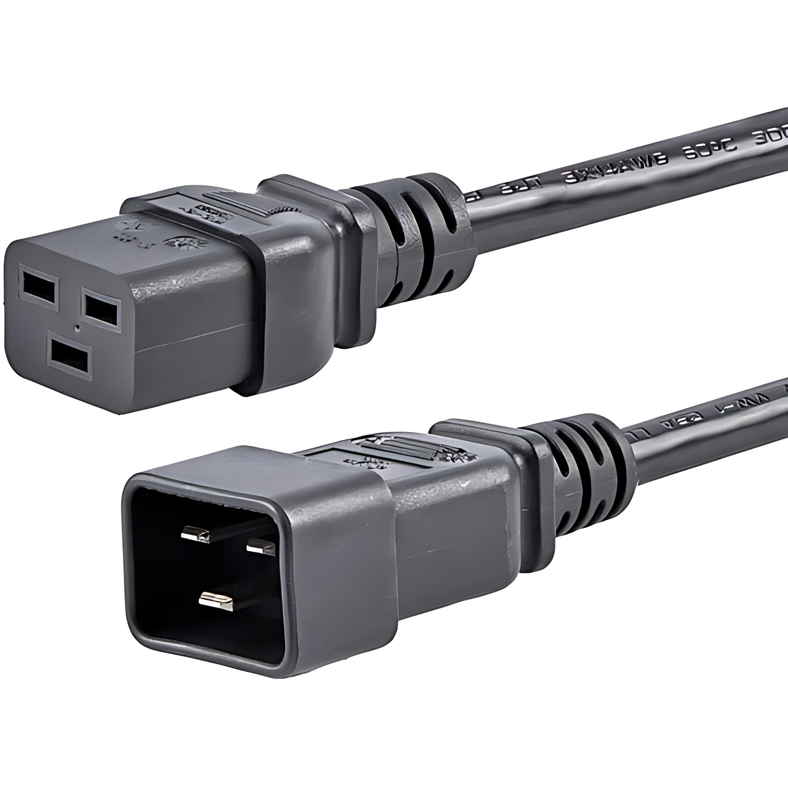 StarTech.com Cable de 1.8m de Extensión de Alimentación, Cable de Extensión IEC 320 C19 a IEC 320 C20 Negro, 15A 250V, 14AWG, Alargador - Para Servidor, Computador, Unidad de distribución eléctrica, I