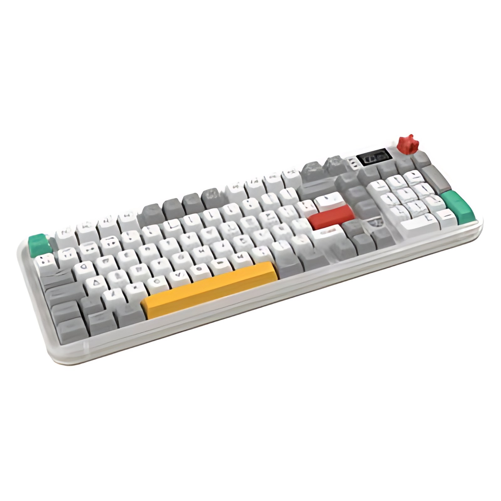 Teclado Gamer Inalambrico Warstrike Frost Kg500fi / Membrana 96% / 98 Teclas + Perilla / 2.4 Ghz + 2 Bt + Usb-C / Rgb + Pantalla / Hasta 350 Hrs Sin Rgb, 38 Hrs Con Rgb / Anti-Ghosting / Legend Series / Frost