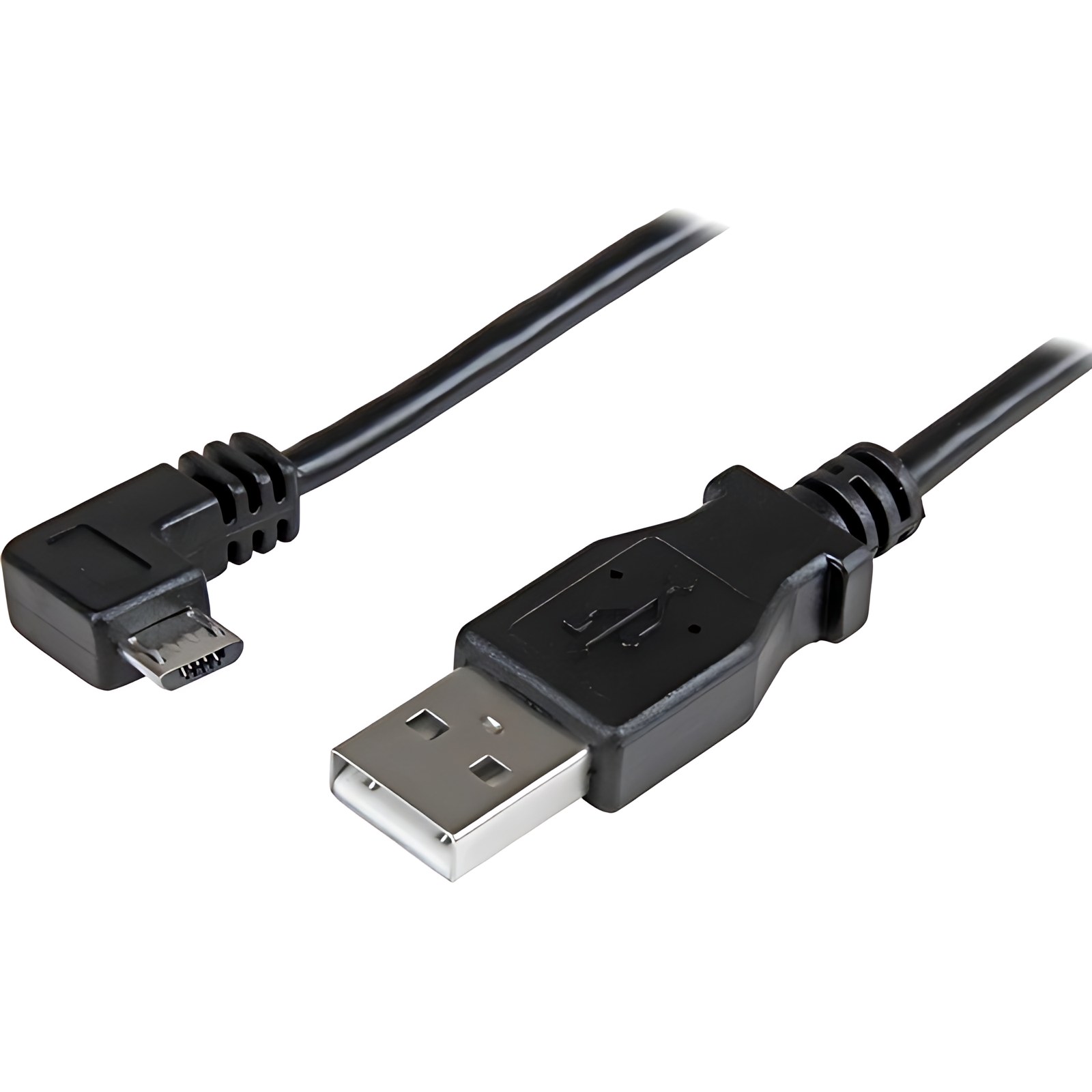 Startech.com Cable De 2m Micro Usb Con Conector Acodado A La Derecha – Cable De Carga Y Sincronización – Cable For Teléfono, Tableta – 480mbit/S – Níquel Conector Chapado – 24/30 Awg – Negro
