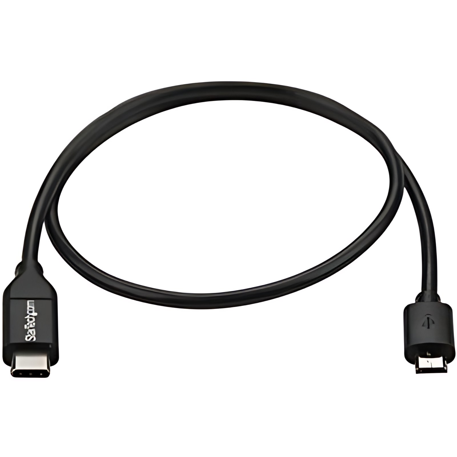 Startech.com Cable Adaptador De 50cm Usb-C A Micro Usb-B – Usb 2.0 – Cable For Portátil, Smartphone, Cargador Portátil, Cargador De Pared, Cargador De Automóvil, Computador, Disco Duro Externo – 480mbit/S – Níquel Conector Chapado – 22/30 Awg – Negro