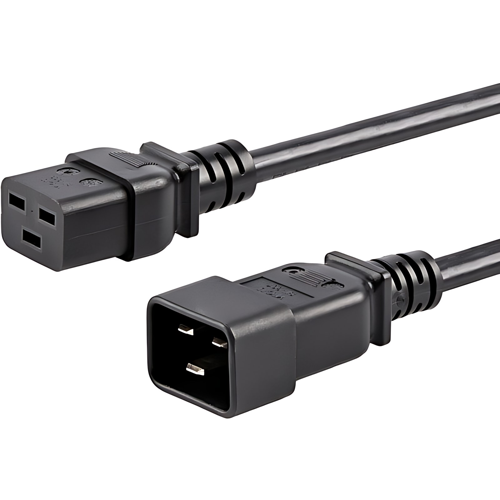 StarTech.com Cable de 3m de Extensión de Alimentación, Cable de Extensión IEC 320 C19 a IEC 320 C20 Negro, 15A 250V, 14AWG, Alargador - Para Unidad de distribución eléctrica, Servidor, Computadora de