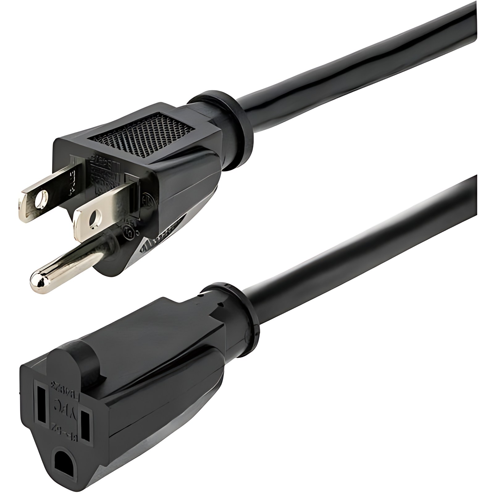 Startech.com Cable 4.5m (15 Pies) De Extensión, Cable De Extensión Nema 5-15p A Nema 5-15r, 15a 125v, 14awg, Cable Alargador De Corriente – Para Workstation, Pc – Nema 5-15 / Nema 5-15r – 120 V Ac / 15a – Negro – 1
