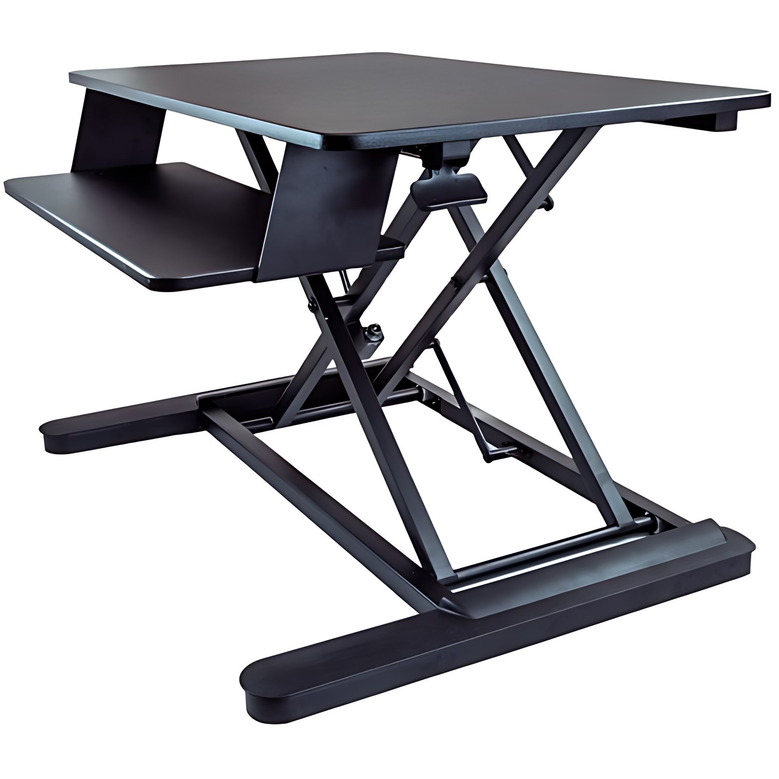 Startech.com Estación De Trabajo De Pie Y Sentado Para 2 Monitores De Hasta 24″ O 1 Monitor De 30″ – Escritorio Ergonómico Ajustable – Hasta 76.2cm (30″) Para Pantalla Plana – 15.06kg Capacidad De Carga – 16cm Altura X 89.9cm Ancho – De Escritorio, Sobremesa – Negro – Flexible